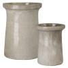 Set of 3 Plateau Gray Ceramic Planters