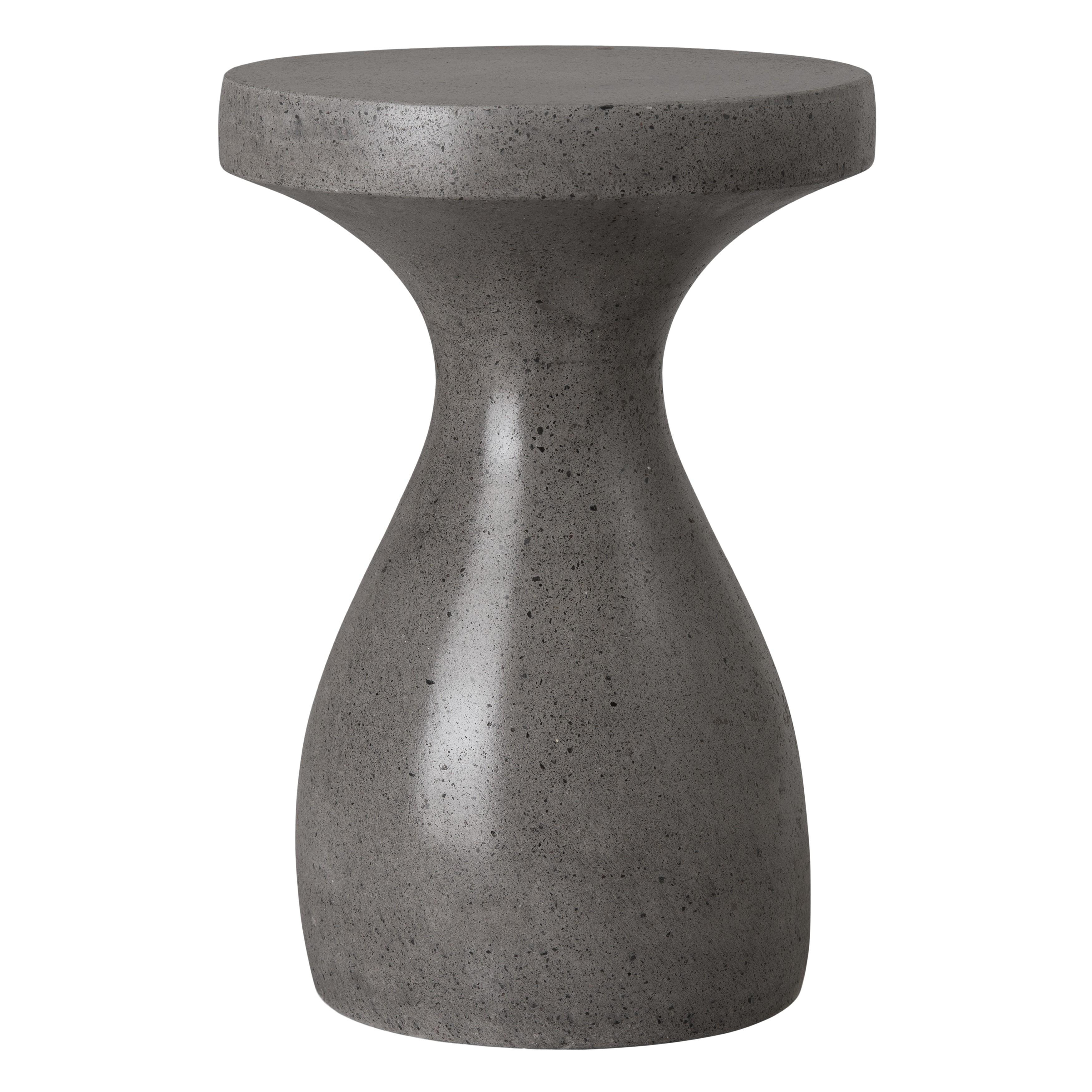 22 in. Caemen Teardrop Gray Terrazzo Garden Stool