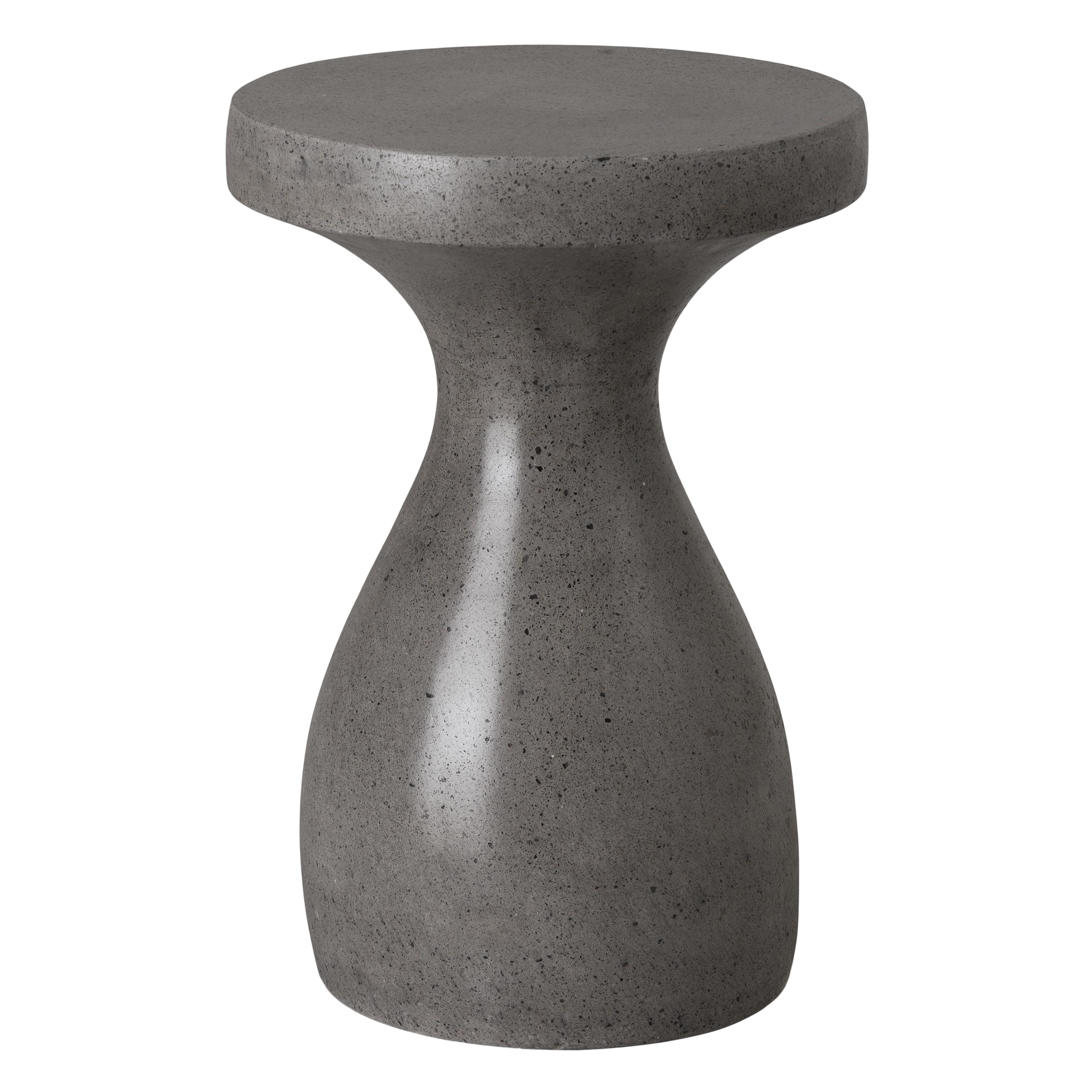 22 in. Caemen Teardrop Gray Terrazzo Garden Stool