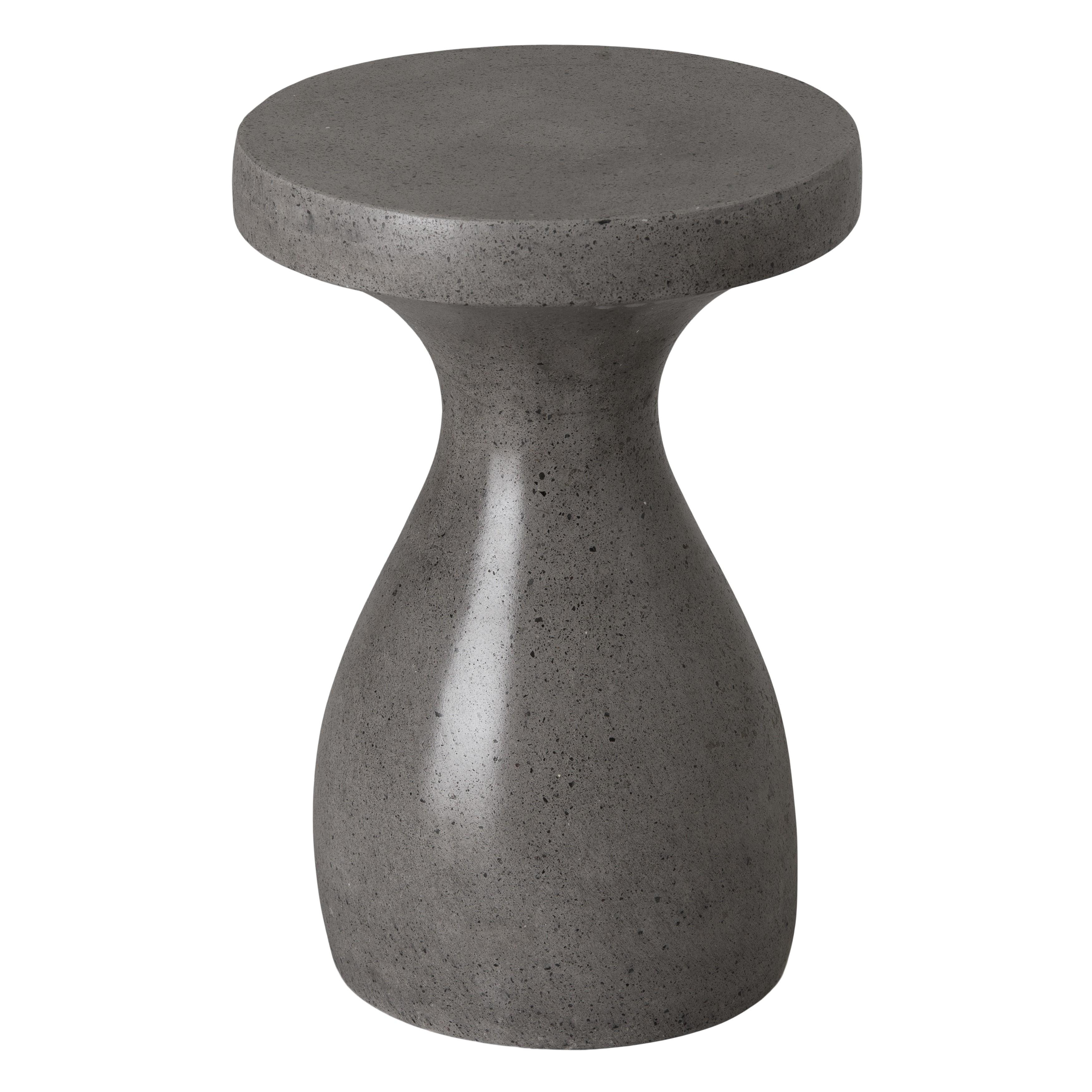 22 in. Caemen Teardrop Gray Terrazzo Garden Stool