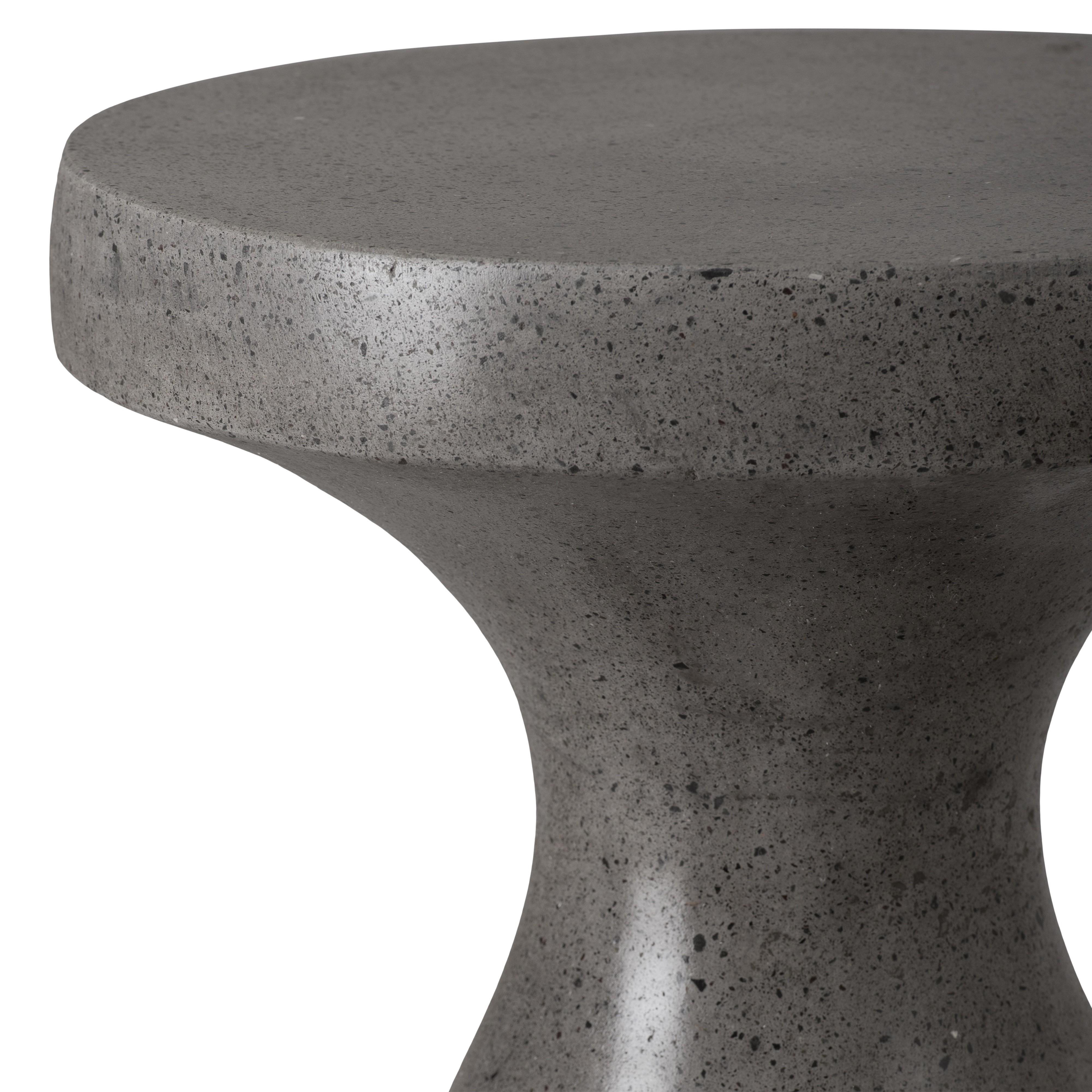 22 in. Caemen Teardrop Gray Terrazzo Garden Stool