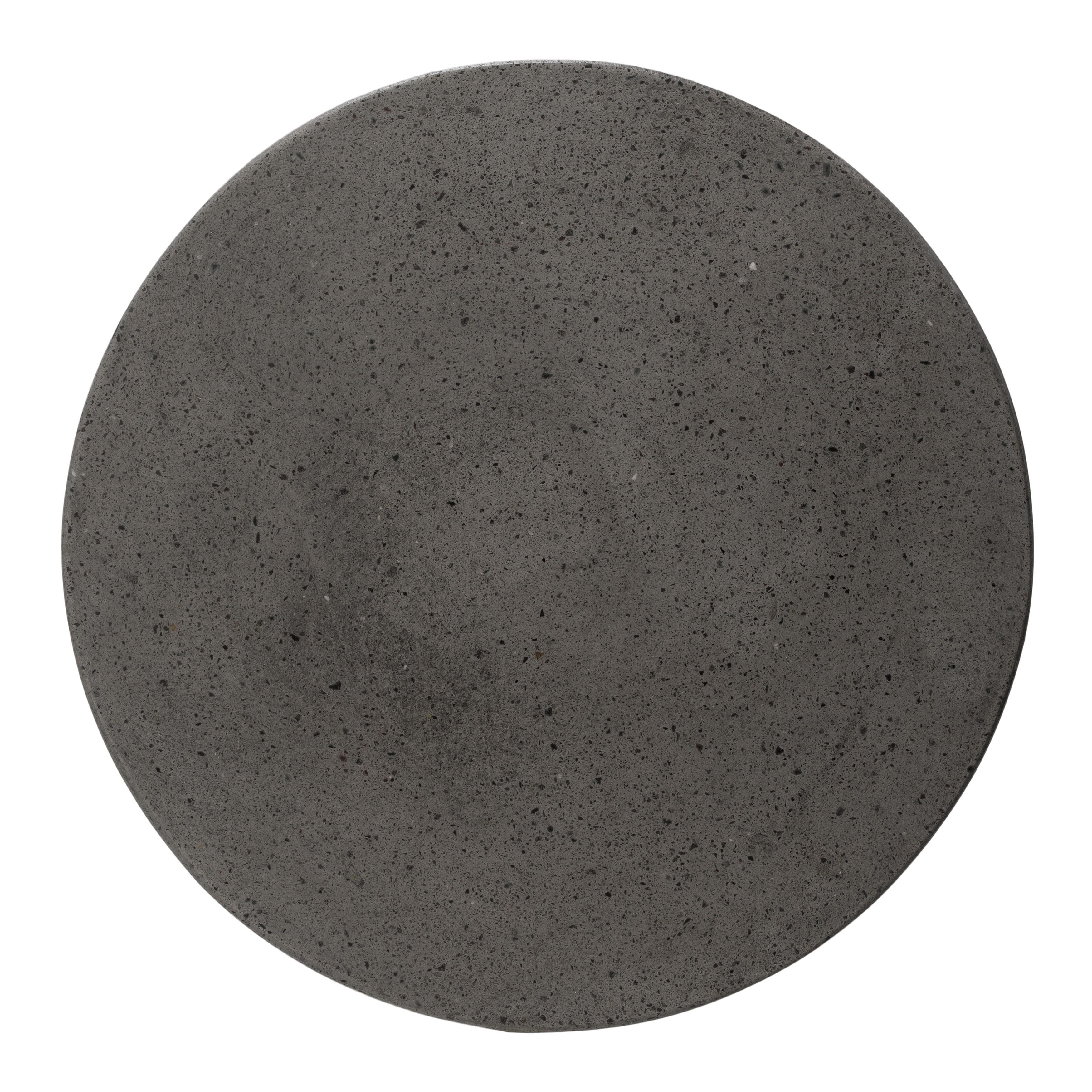 22 in. Caemen Teardrop Gray Terrazzo Garden Stool