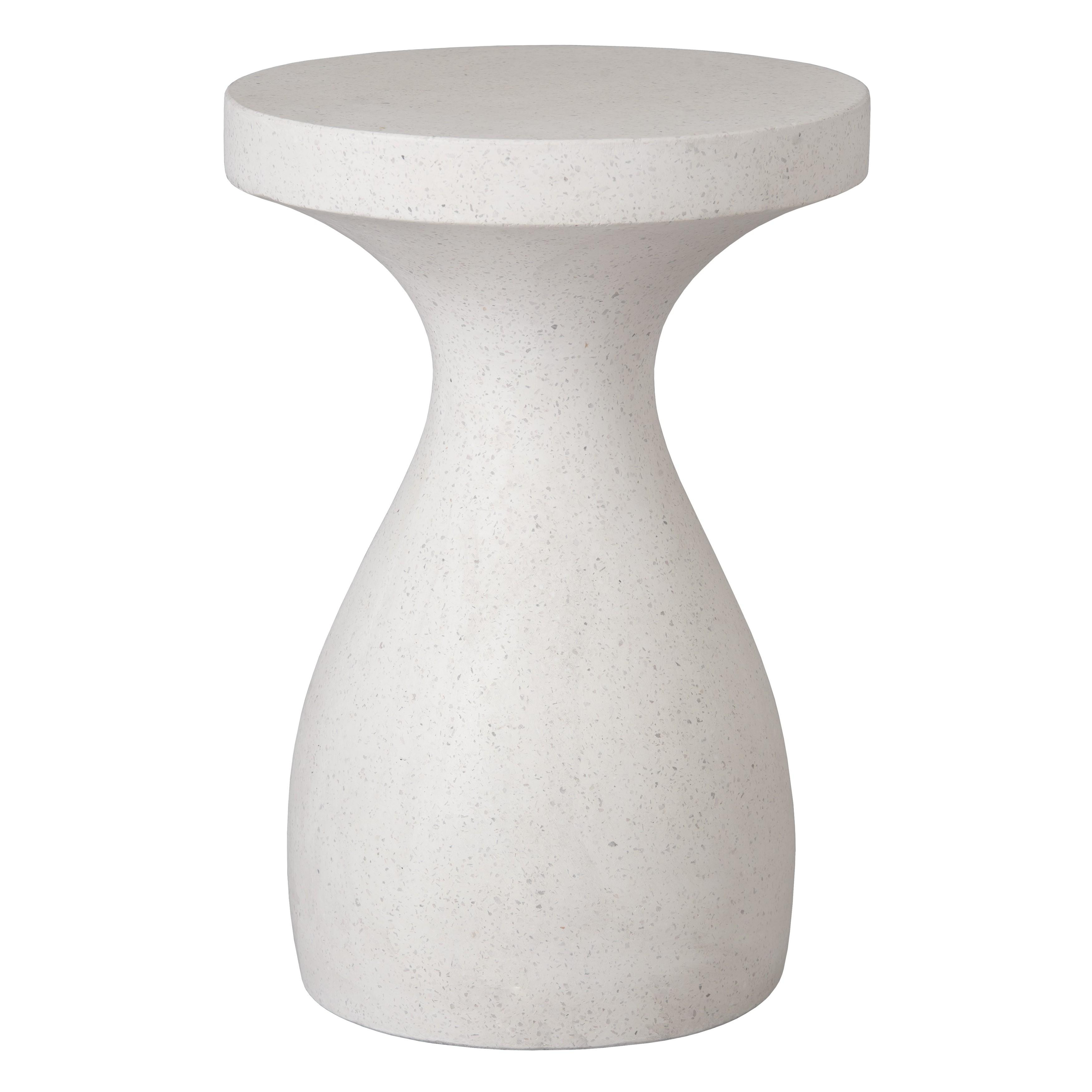 22 in. Caemen Teardrop Terrazzo White Garden Stool