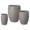 Set of 3 Round Gray Terrazzo Planters