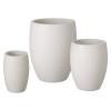 Set of 3 Round White Terrazzo Planters