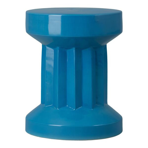 Intrepid 18 in. Round Turquoise Ceramic Garden Stool | Emissary