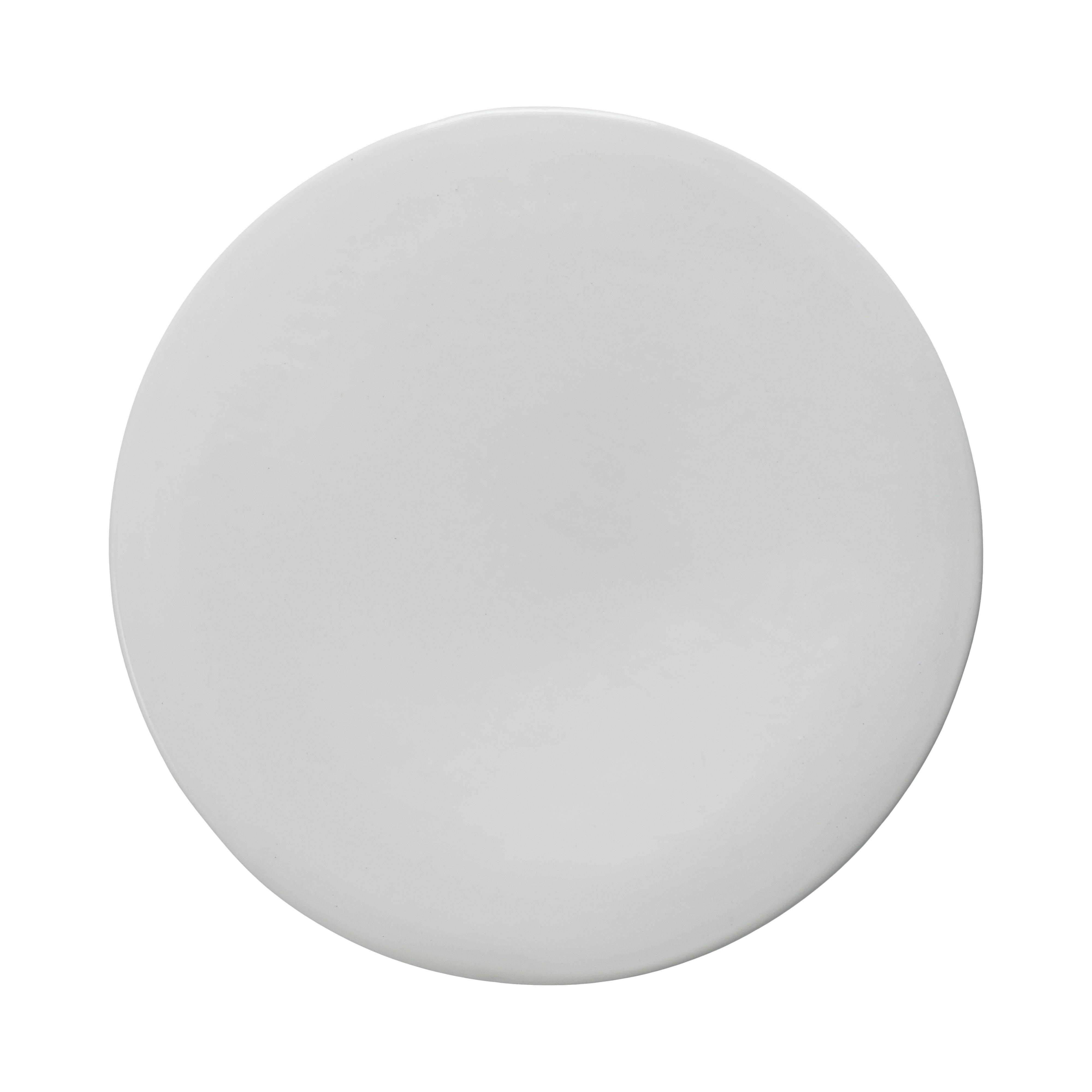 Intrepid 18 in. Round White Ceramic Garden Stool