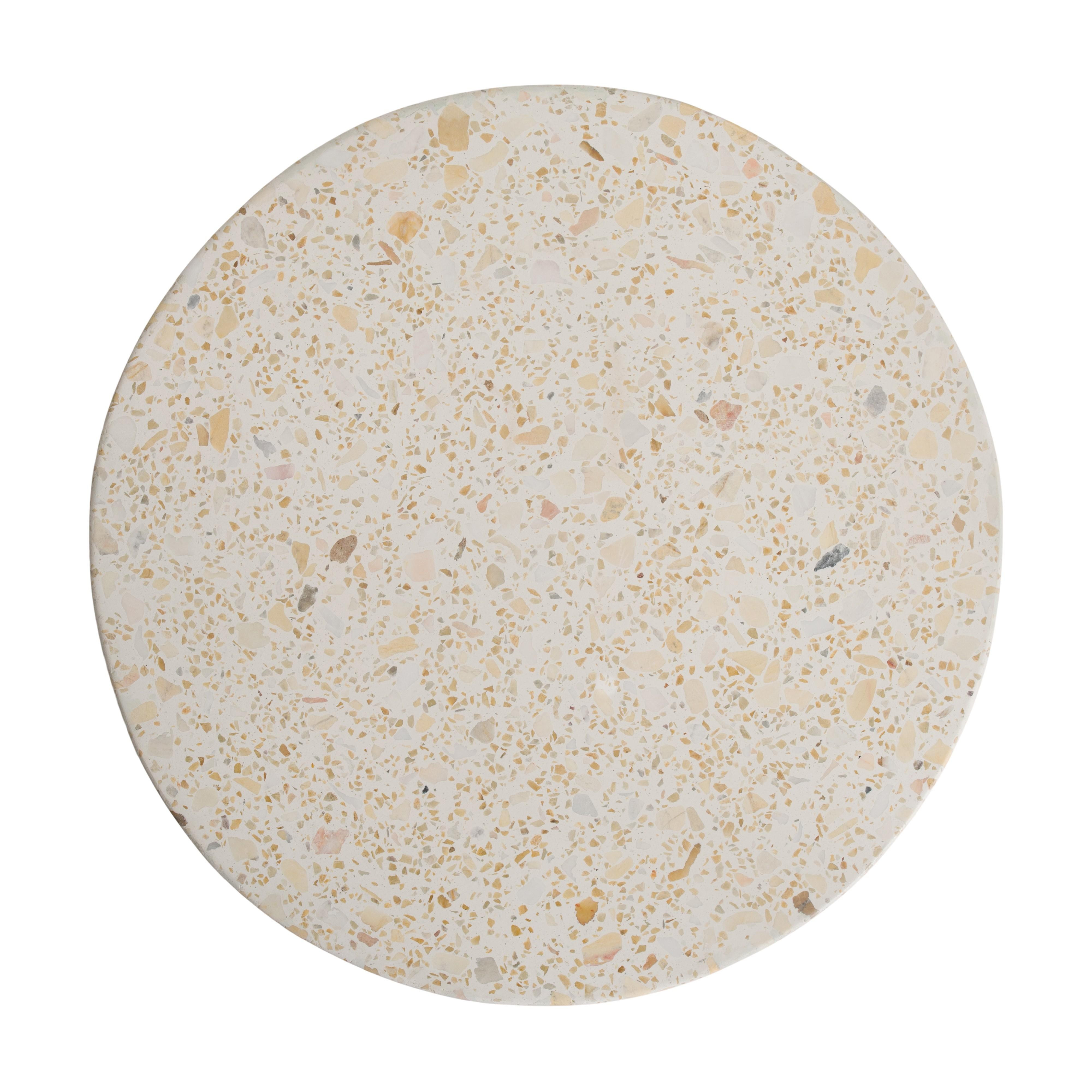 Cylinder 18 in. Yellow Terrazzo Garden Stool