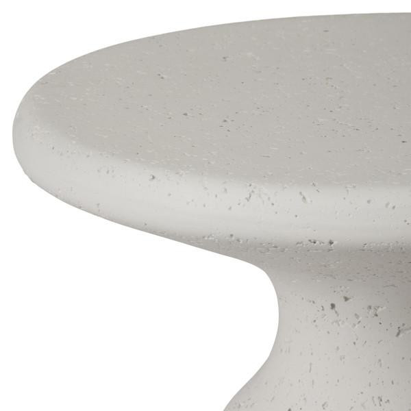 Thin Mushroom 20 in. Chalk White Terrazzo Garden Stool | Emissary