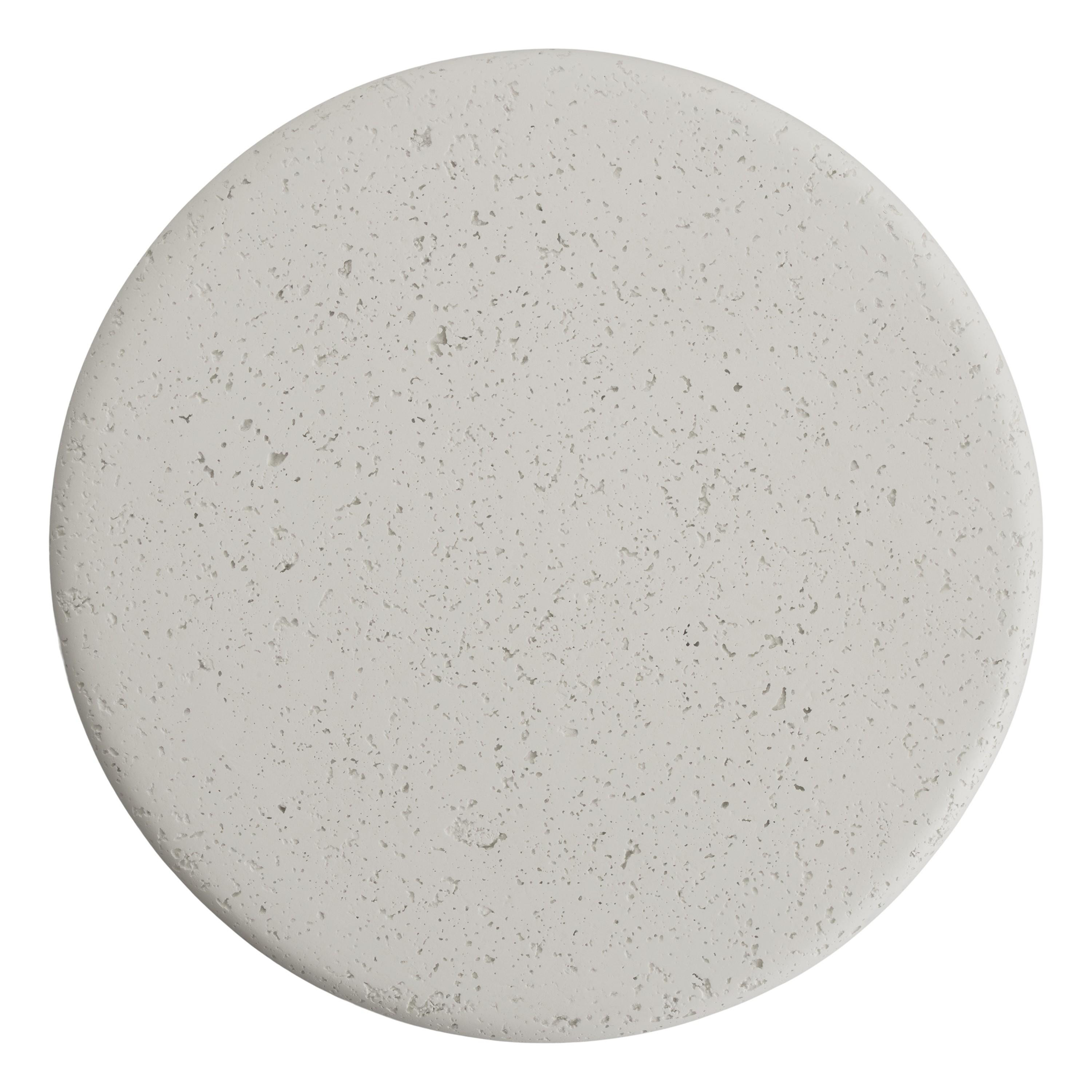 Thin Mushroom 20 in. Chalk White Terrazzo Garden Stool