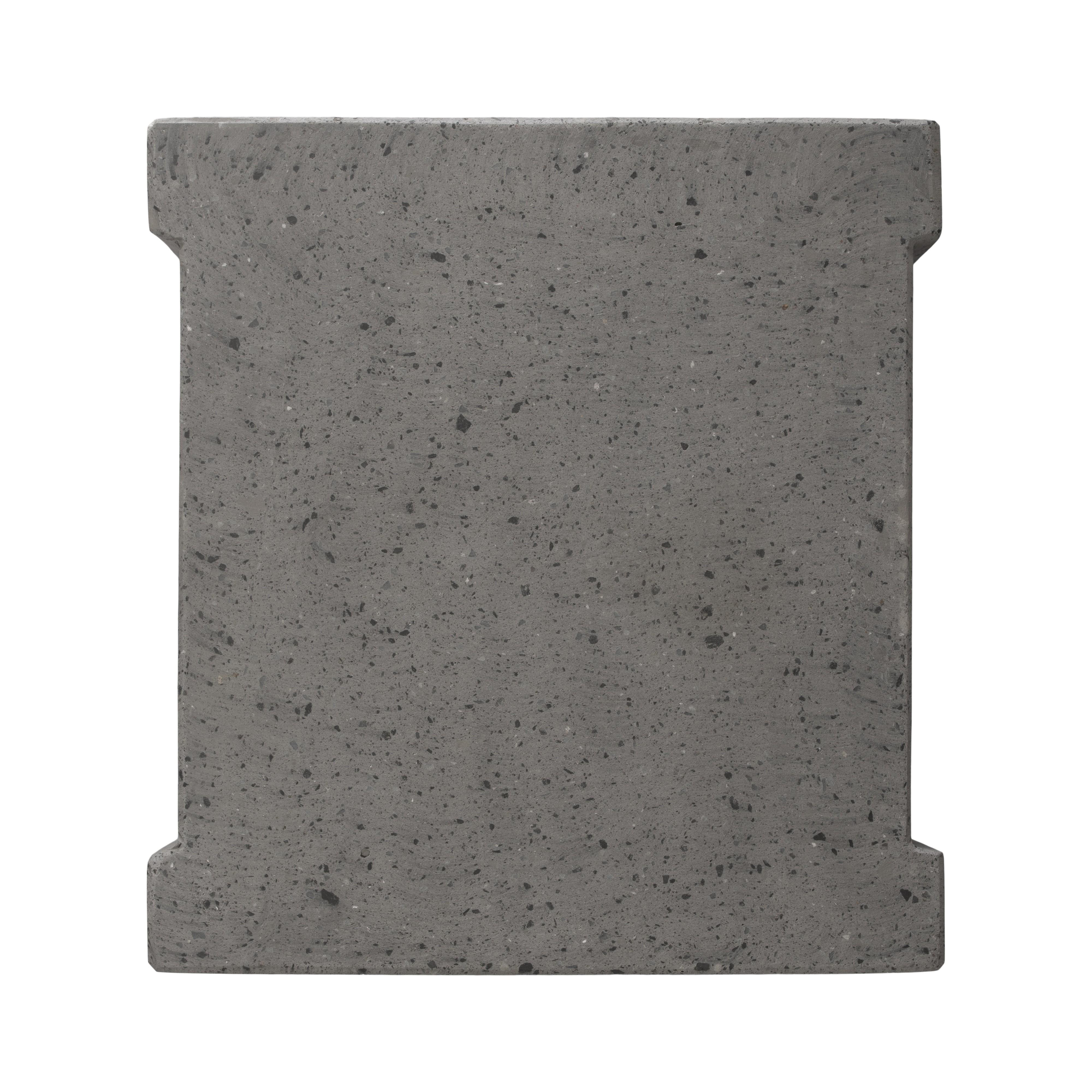 Uri 18 in. Square Gray Terrazzo Garden Stool