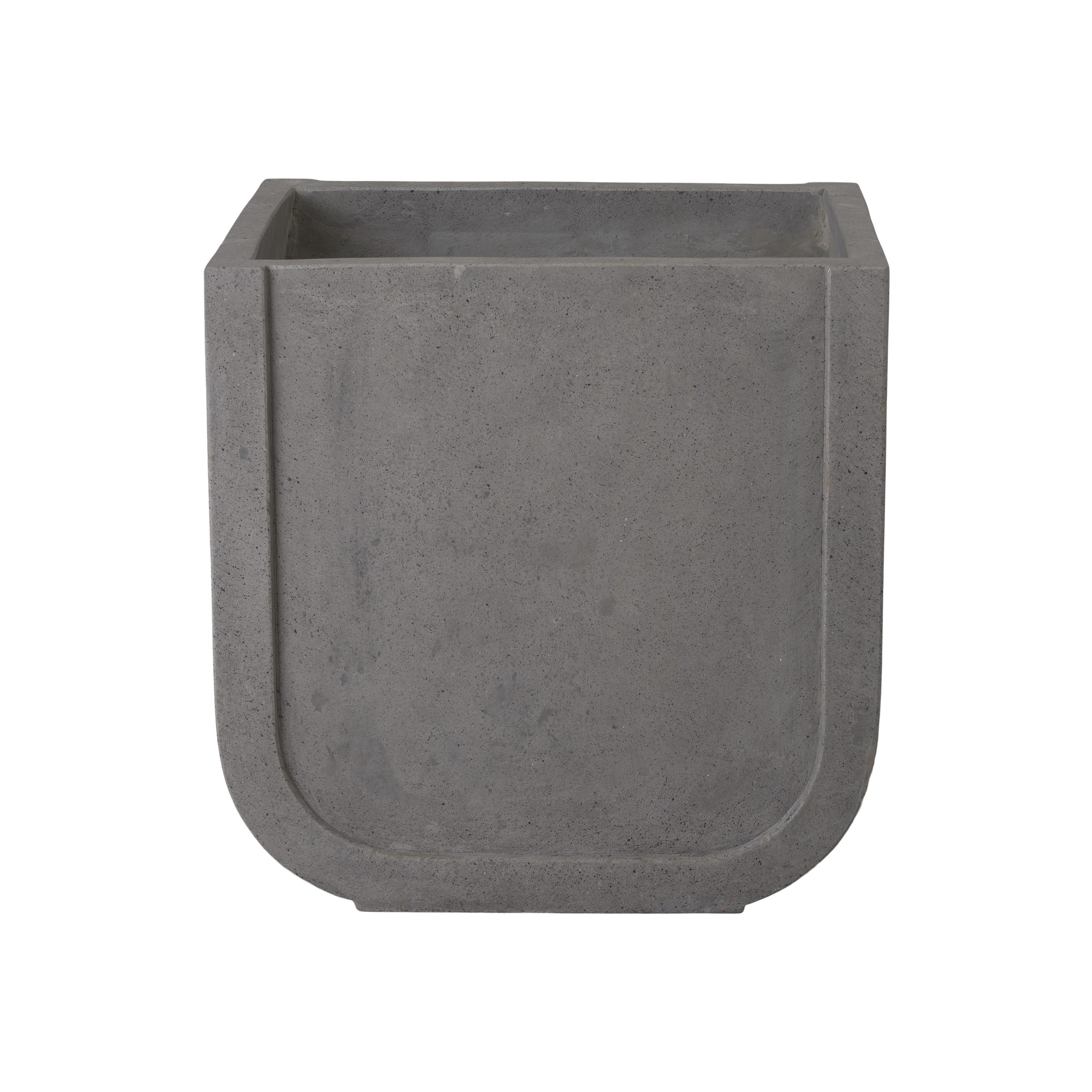 Uri 23.5 in. Square Gray Terrazzo Planter