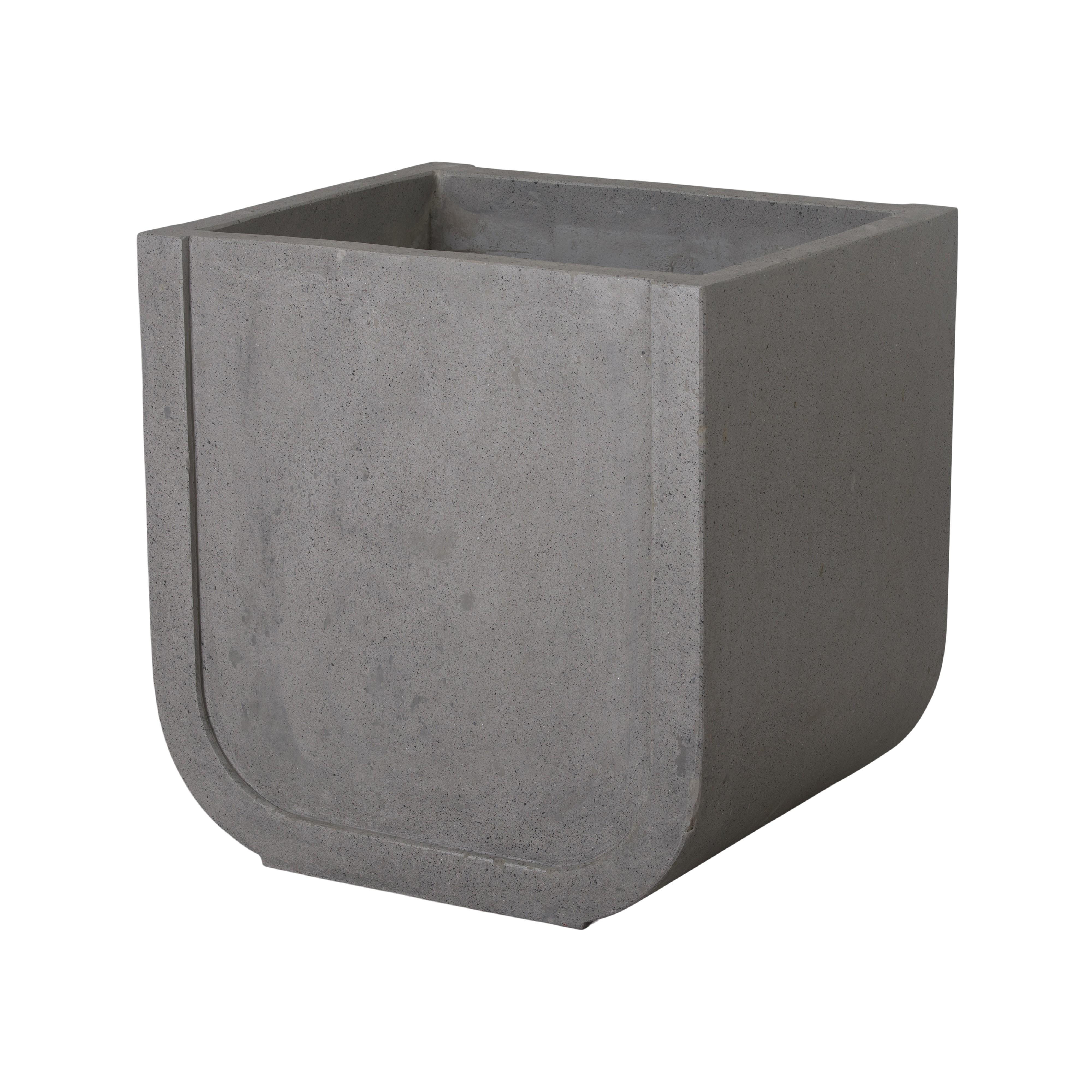 Uri 23.5 in. Square Gray Terrazzo Planter