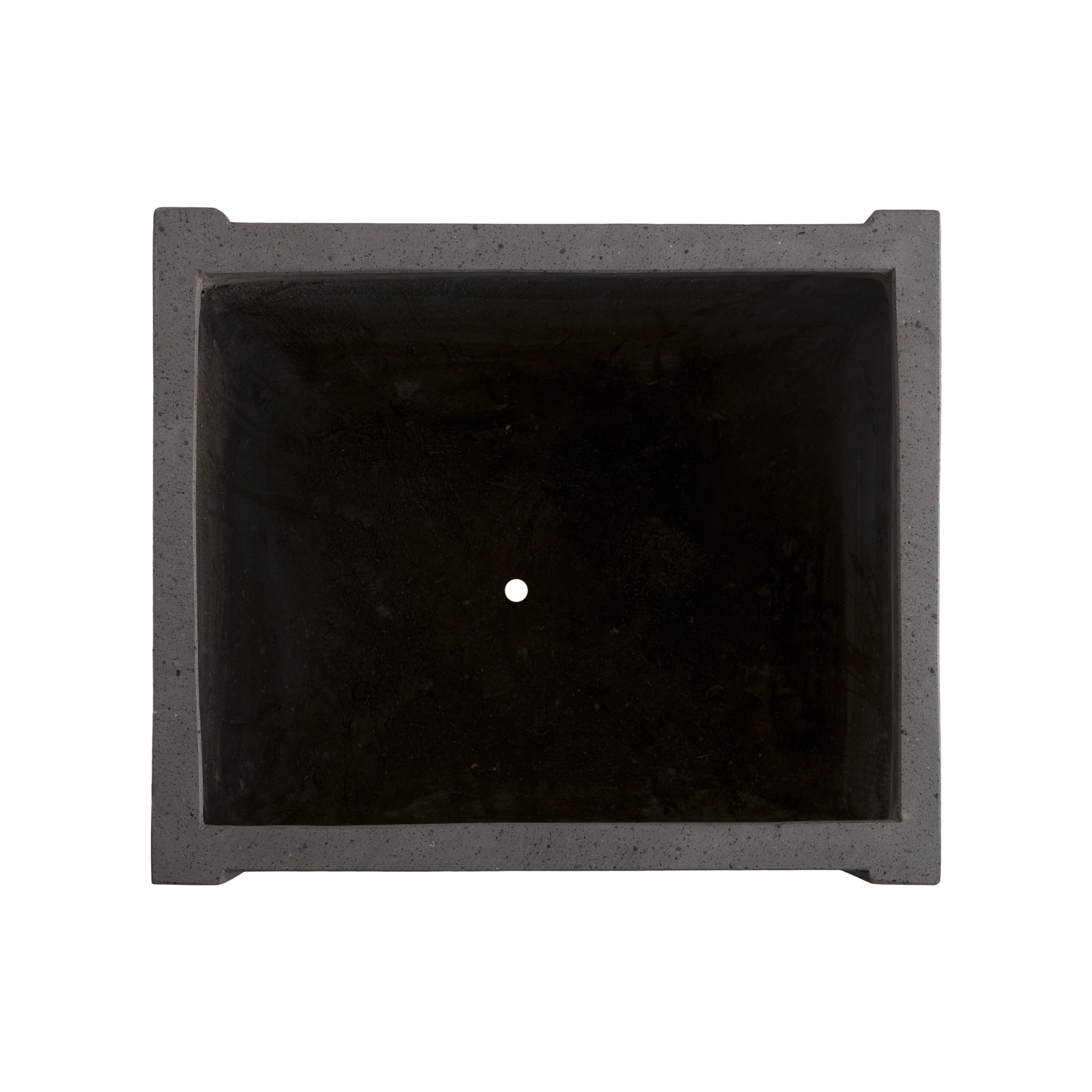 Uri 23.5 in. Square Gray Terrazzo Planter