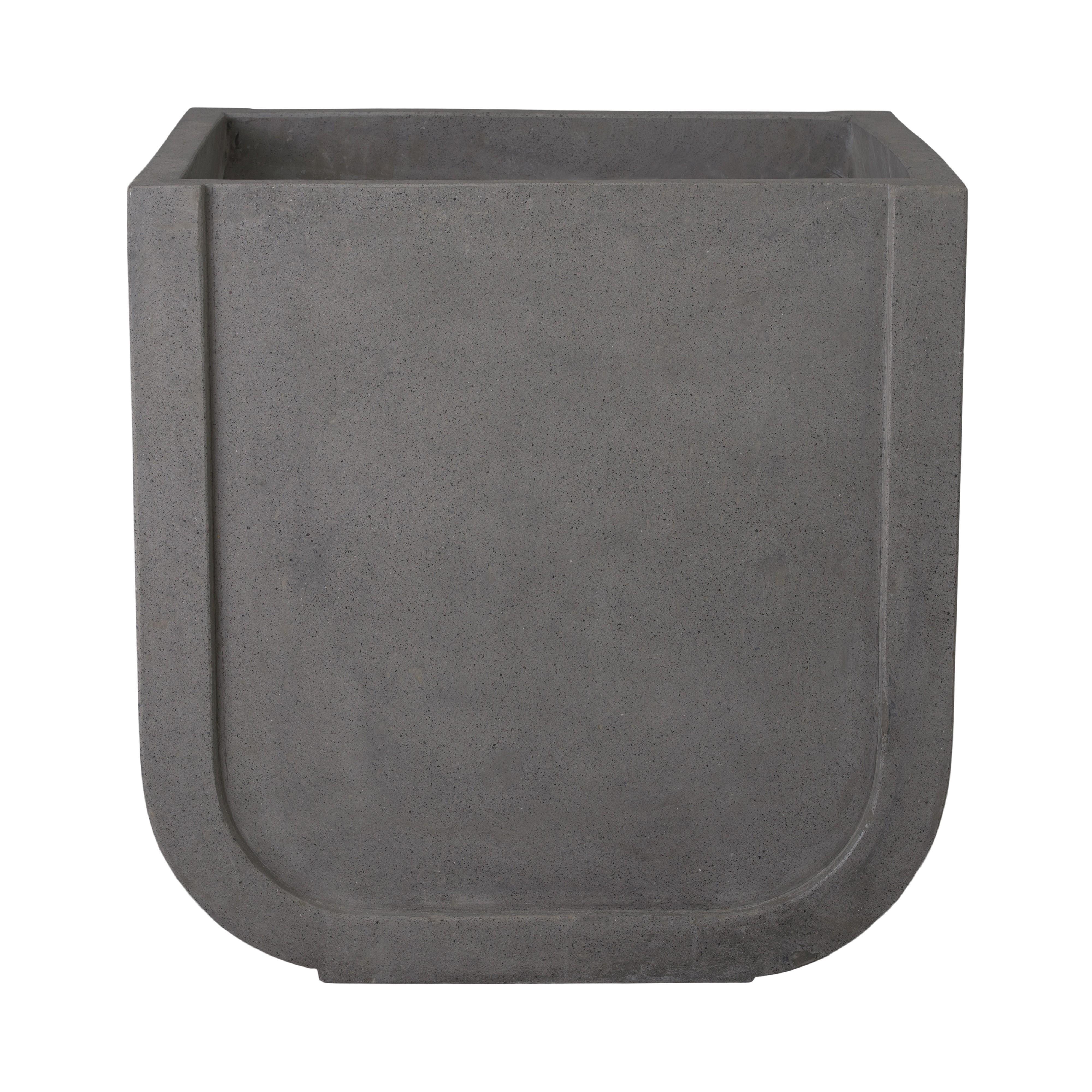 Uri 28.5 in. Square Gray Terrazzo Planter