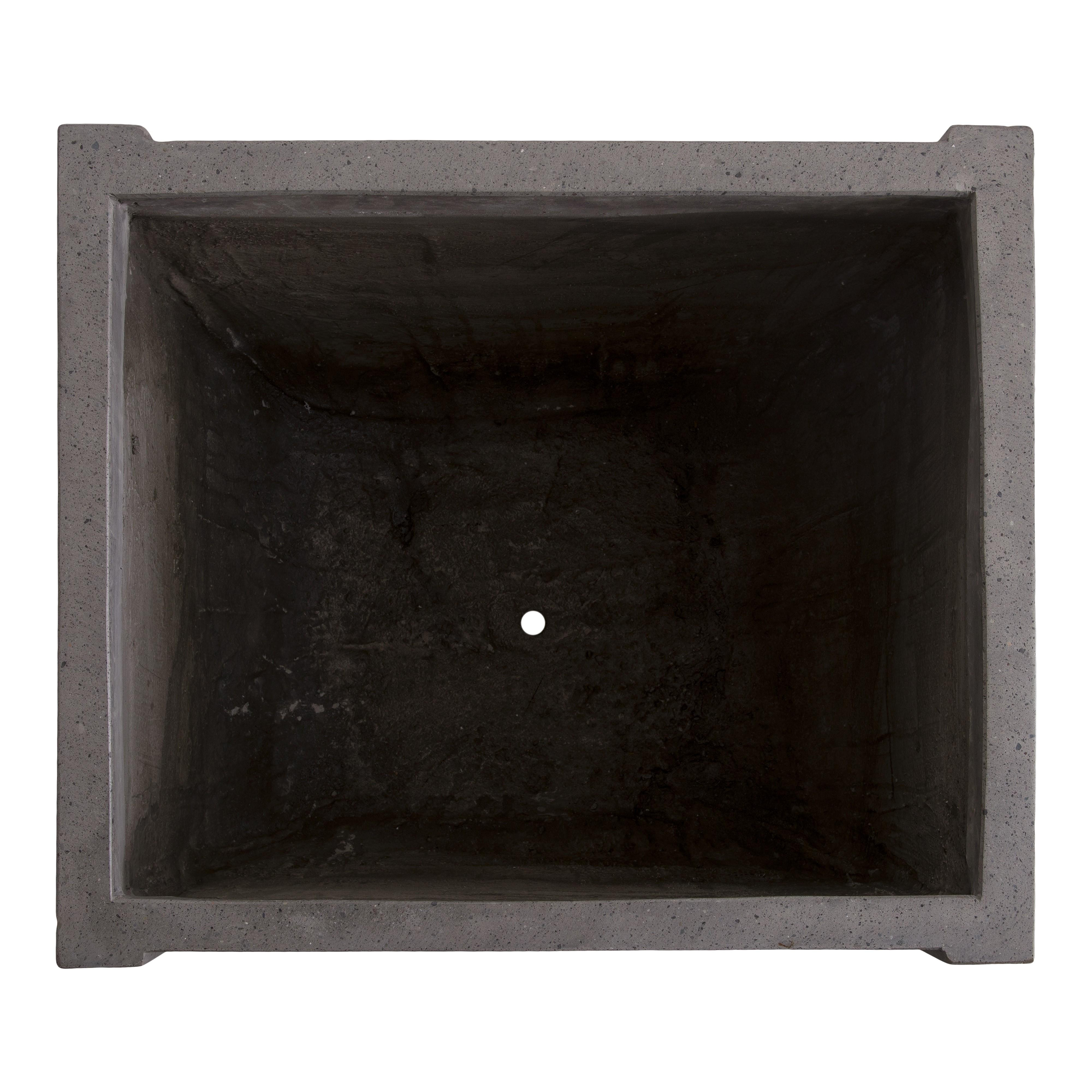 Uri 28.5 in. Square Gray Terrazzo Planter