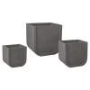 Uri Set of 3 Square Gray Terrazzo Planters