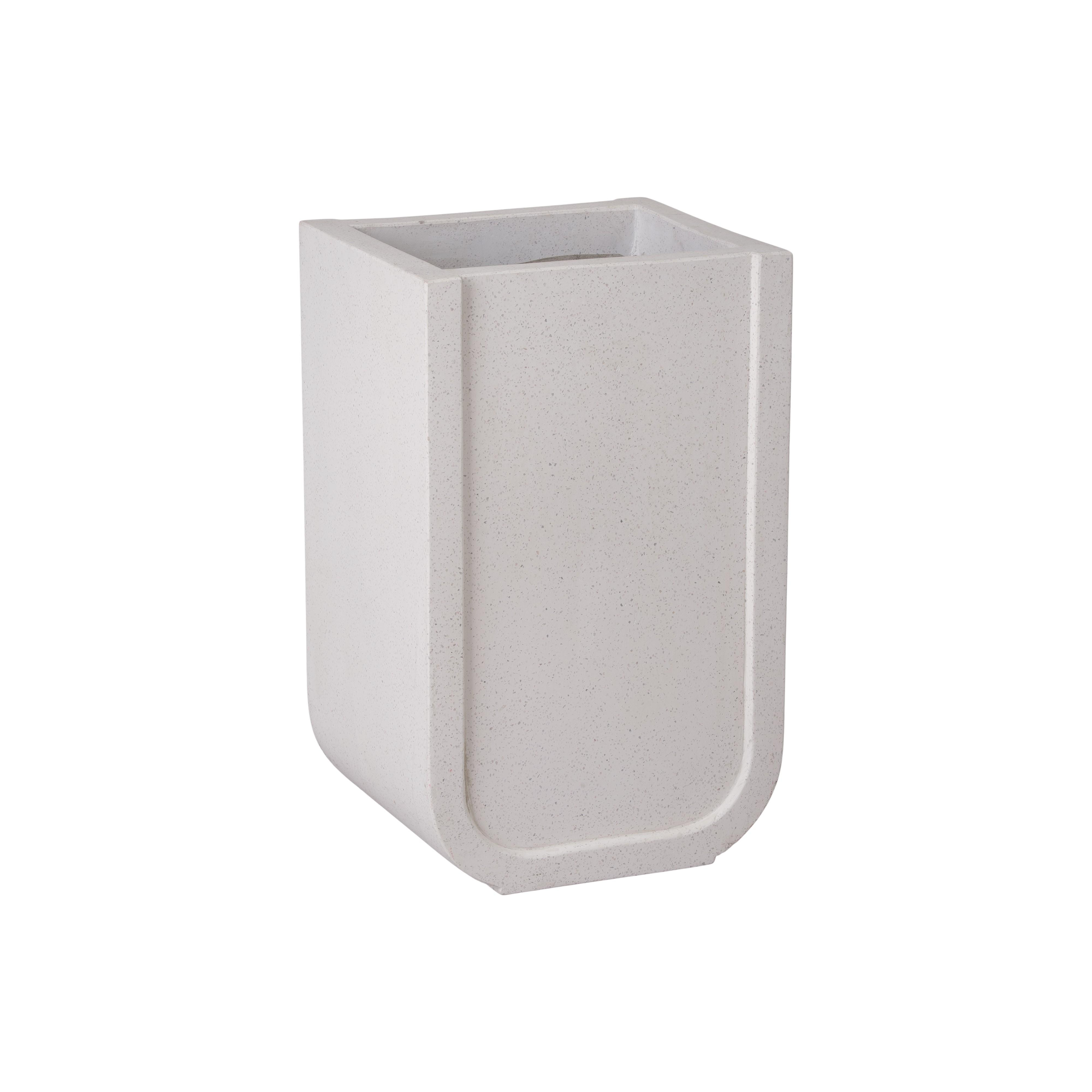 Uri 20 in. Square White Terrazzo Planter