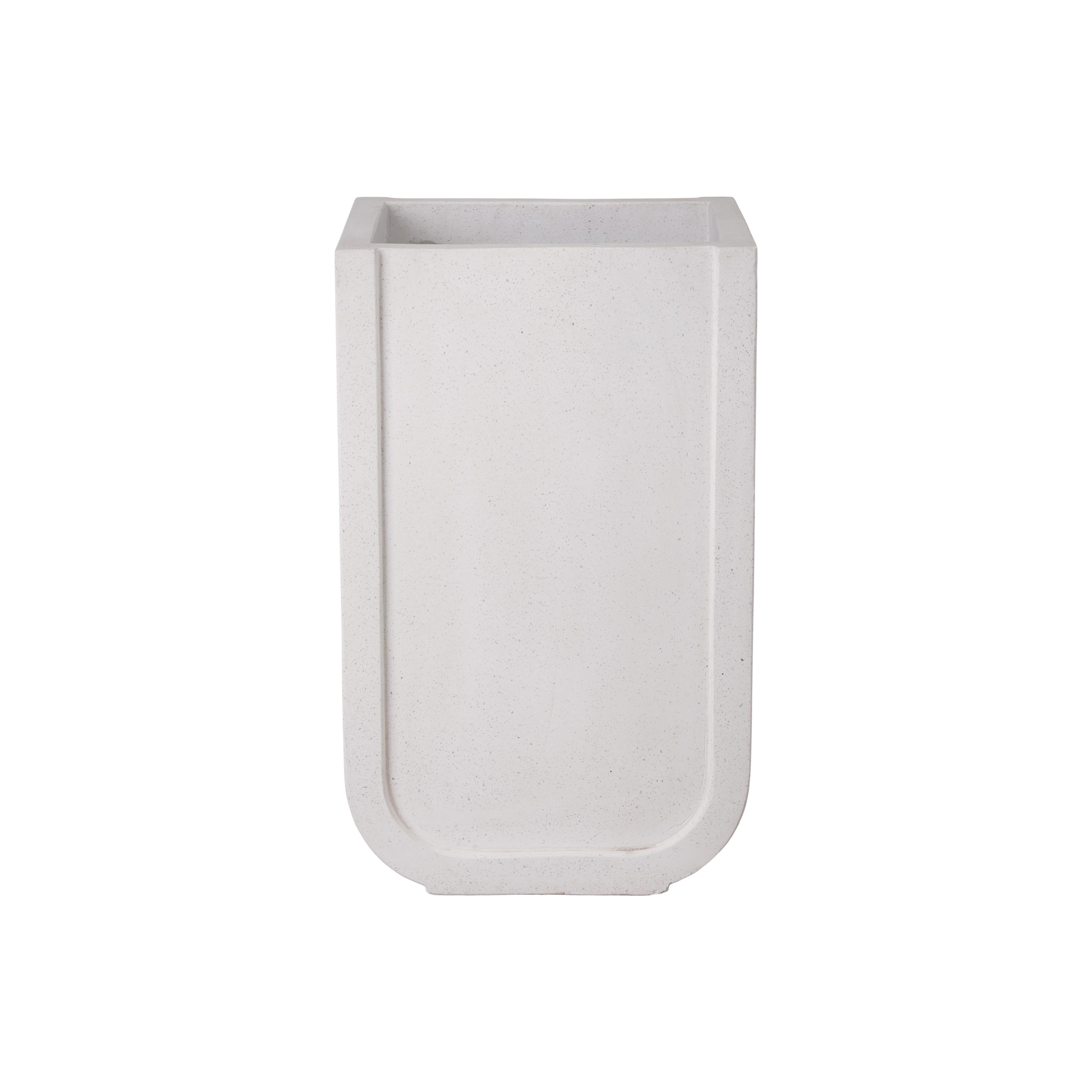 Uri 20 in. Square White Terrazzo Planter