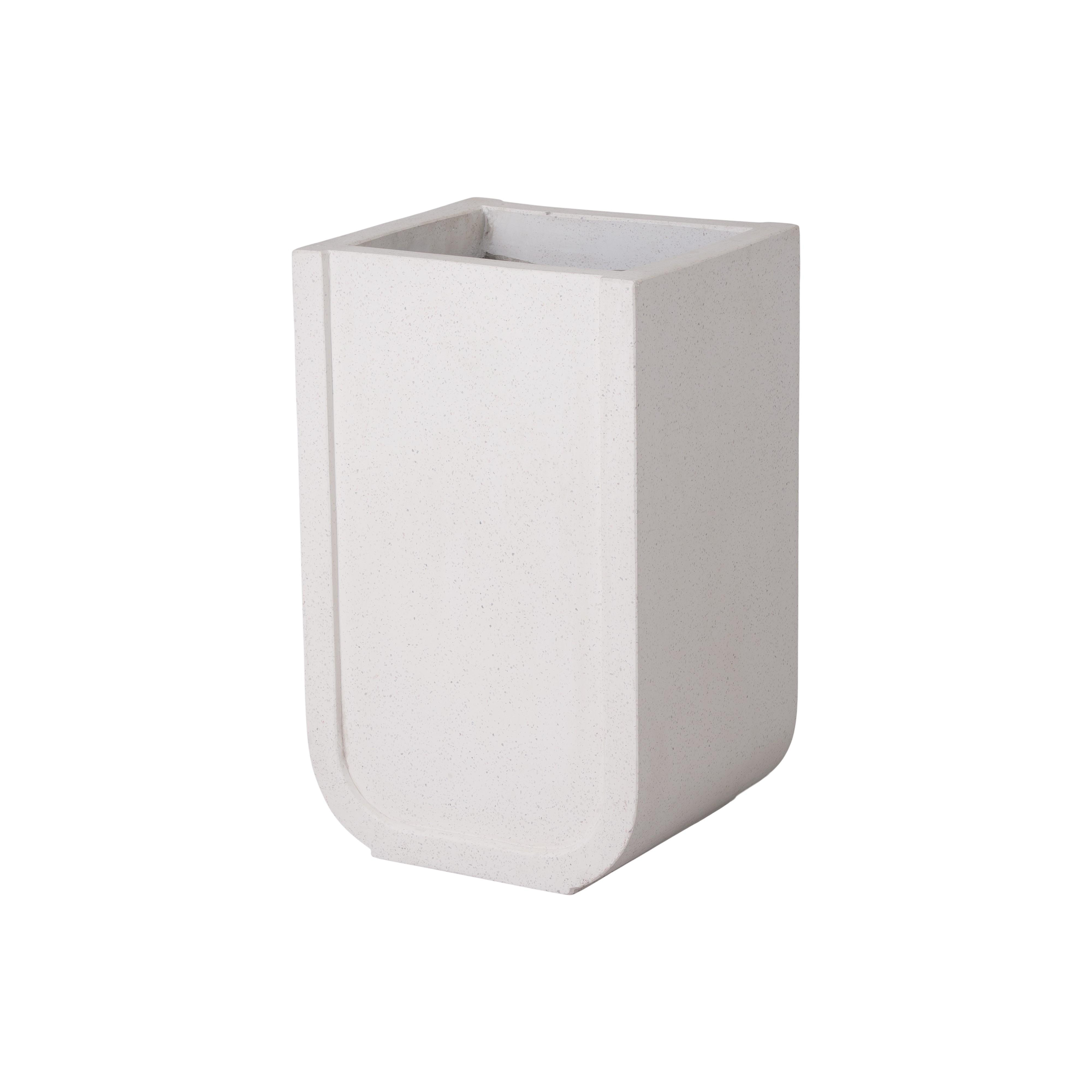 Uri 20 in. Square White Terrazzo Planter