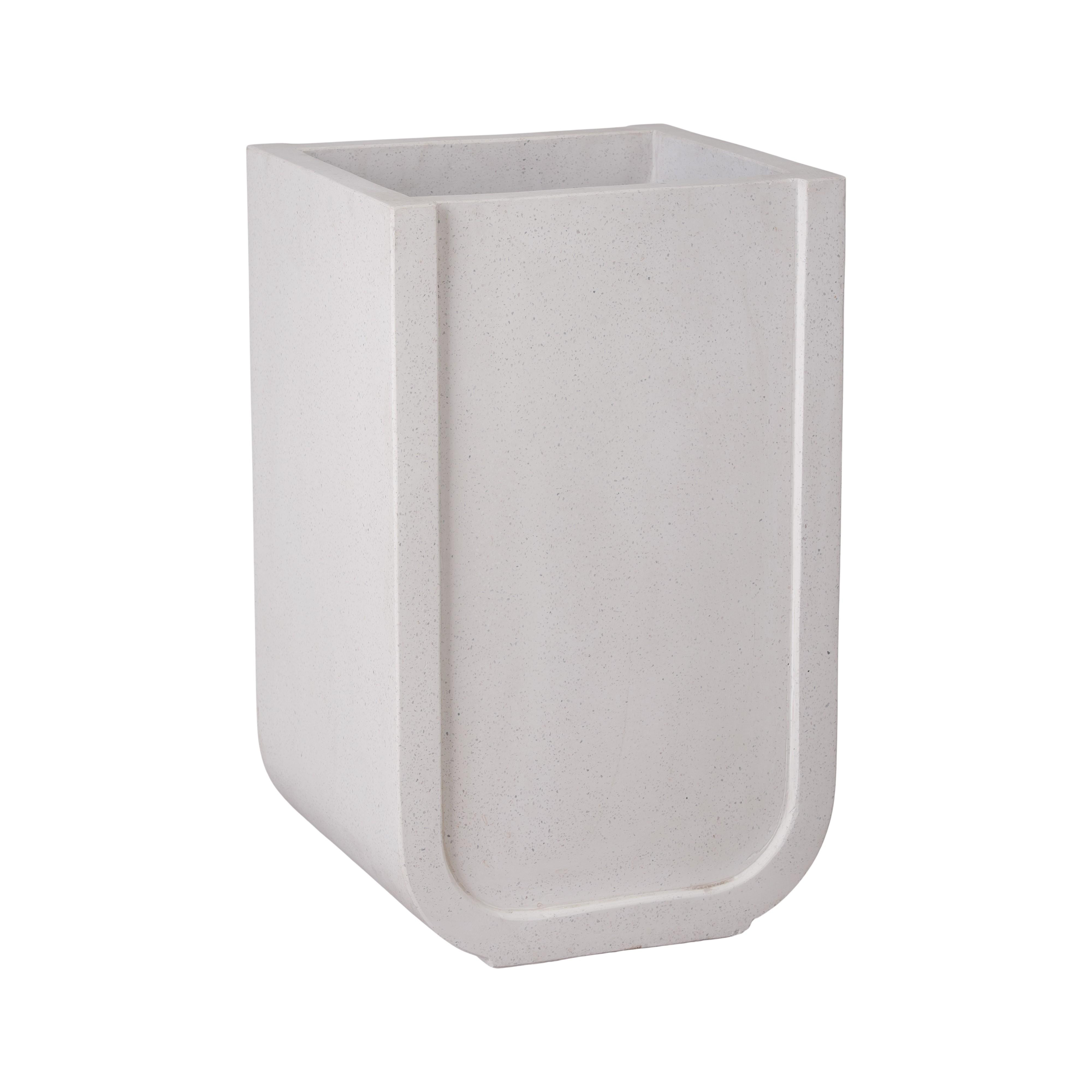 Uri 26 in. Square White Terrazzo Planter