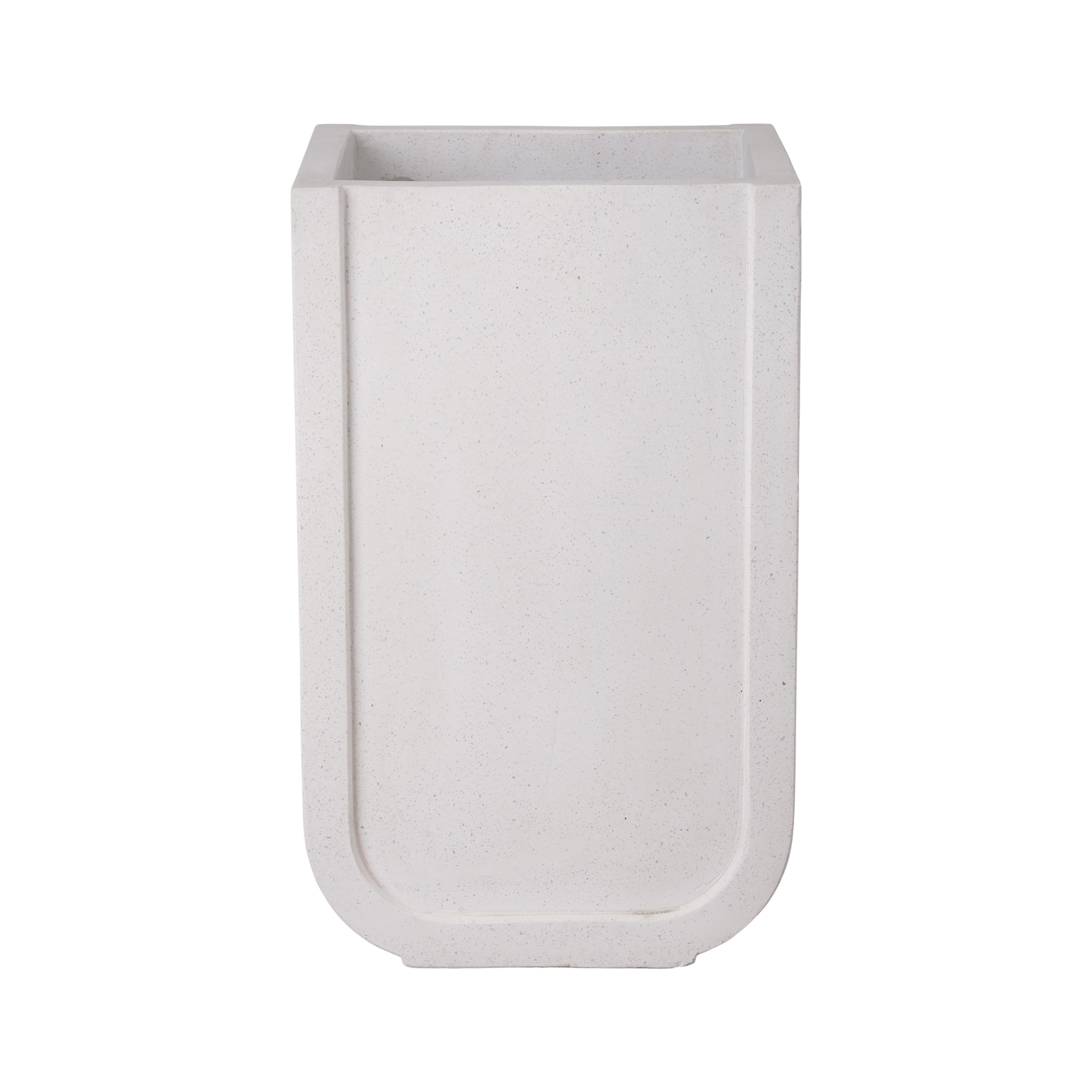 Uri 26 in. Square White Terrazzo Planter