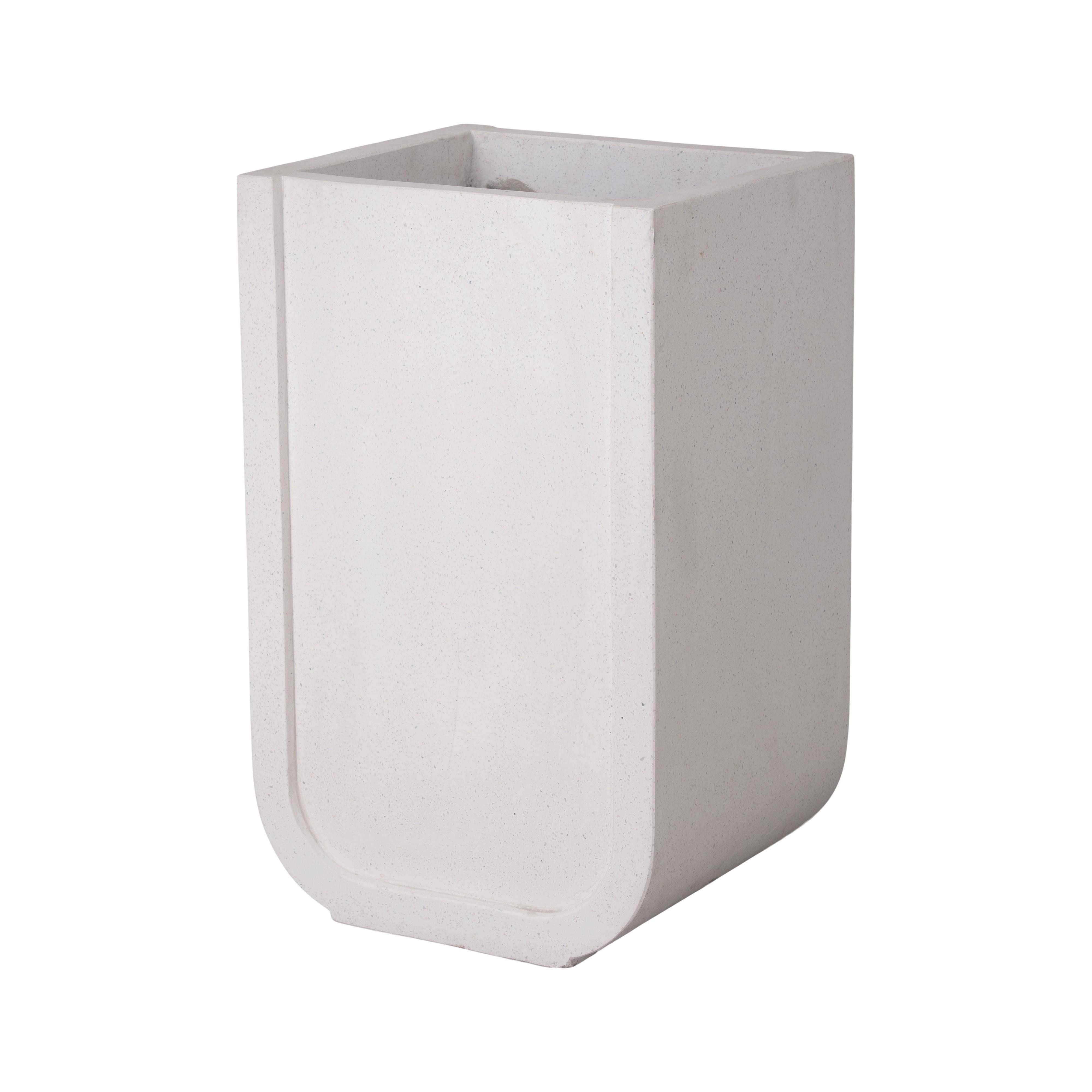 Uri 26 in. Square White Terrazzo Planter