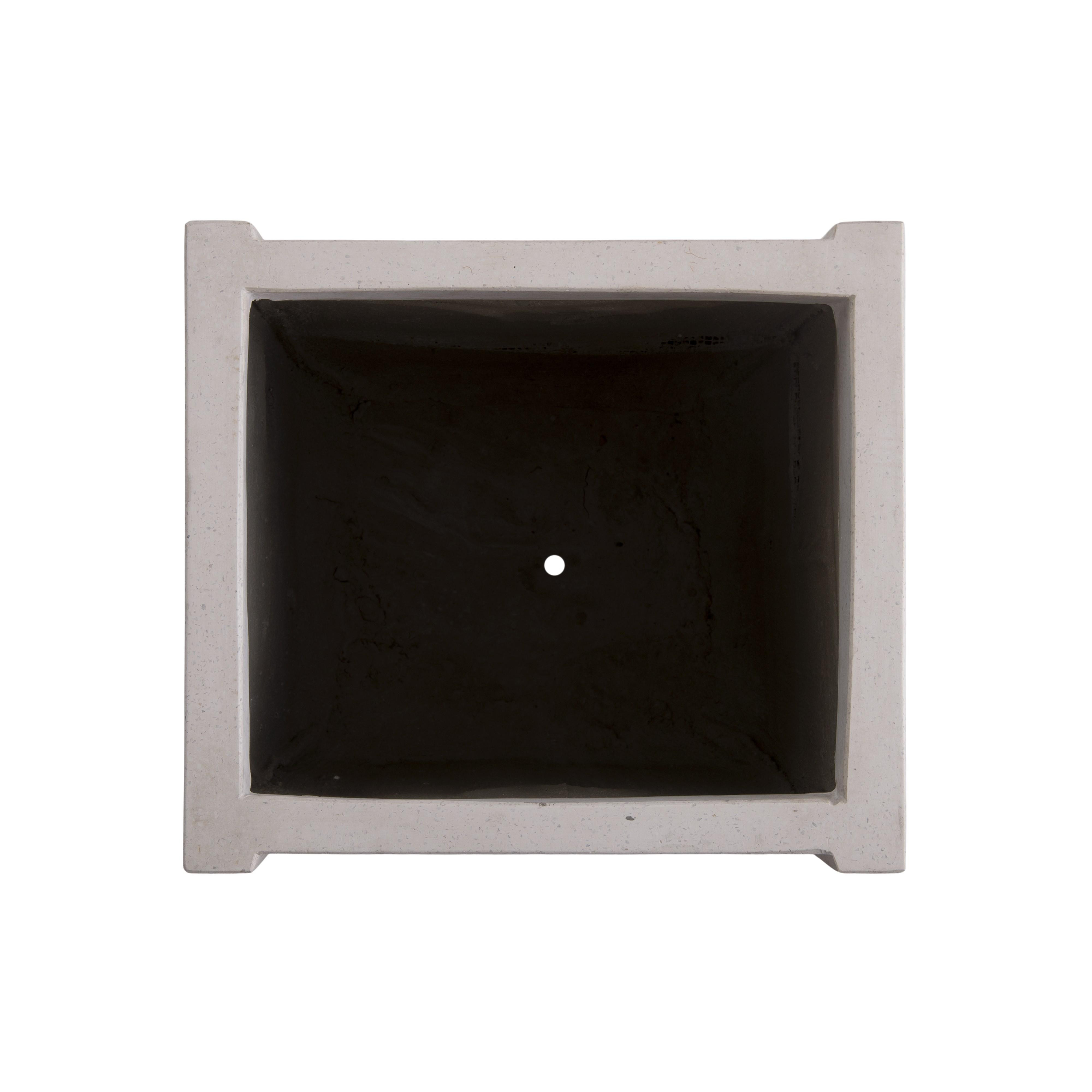 Uri 26 in. Square White Terrazzo Planter