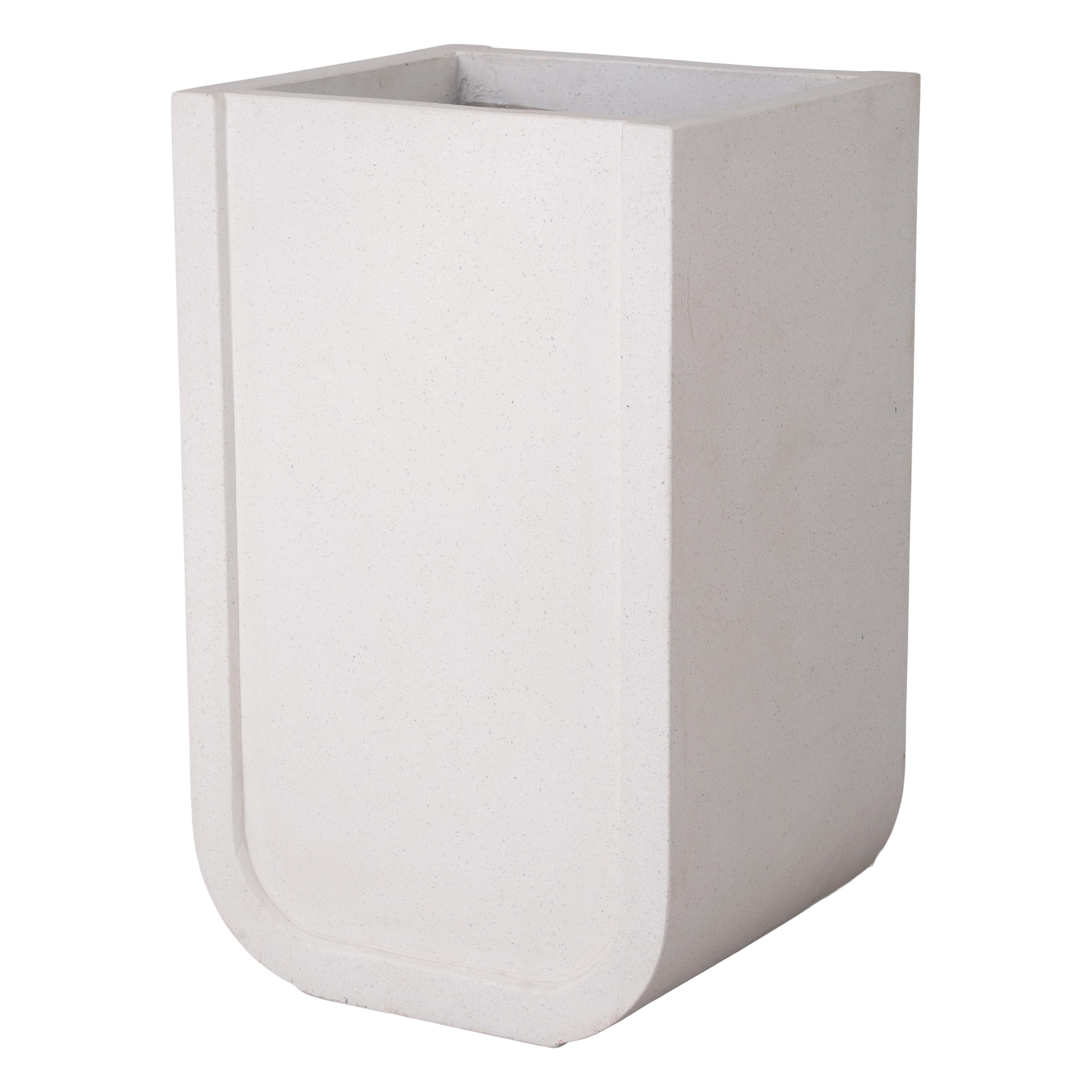 Uri 32 in. Square White Terrazzo Planter