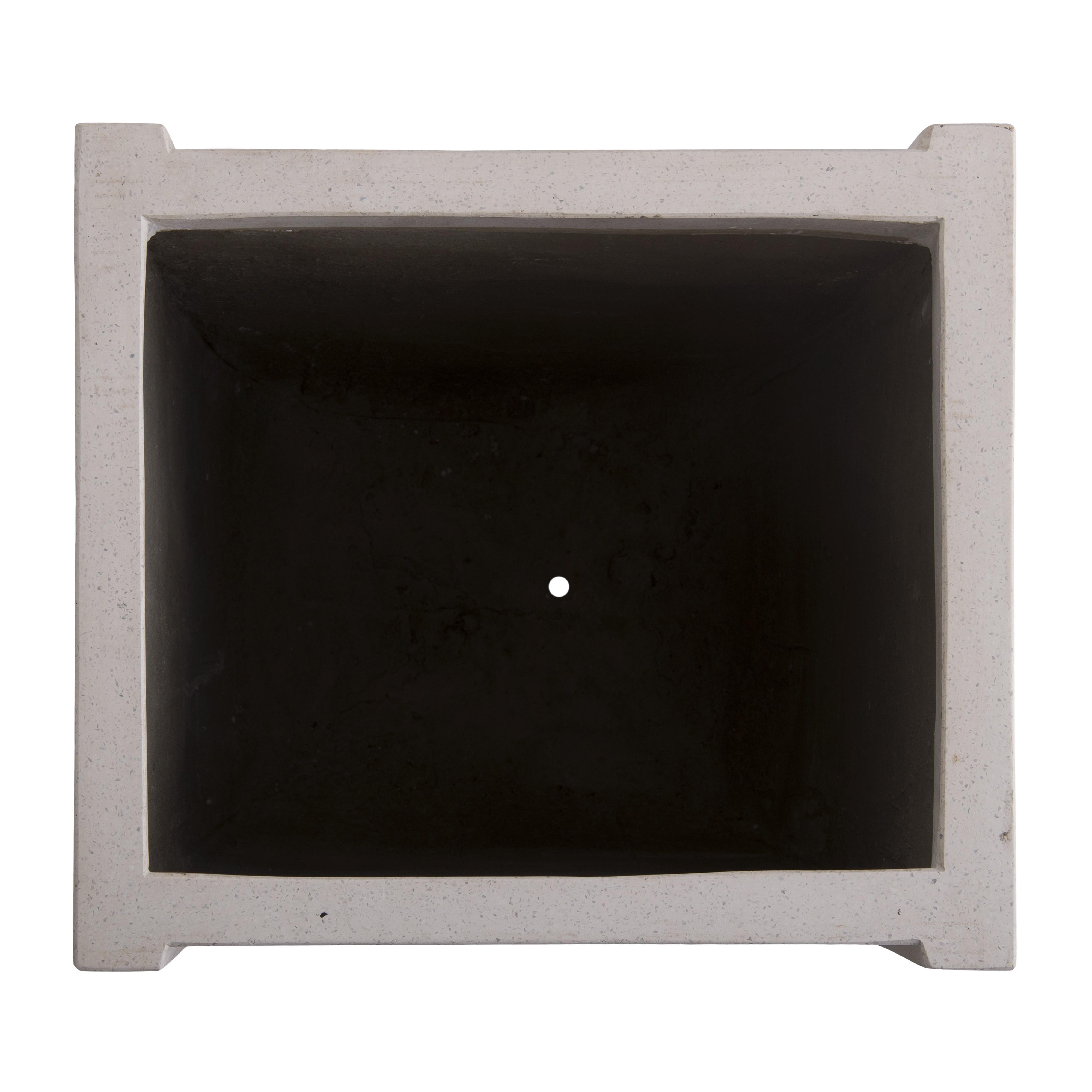 Uri 32 in. Square White Terrazzo Planter