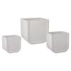 Uri Set of 3 Square White Terrazzo Planters