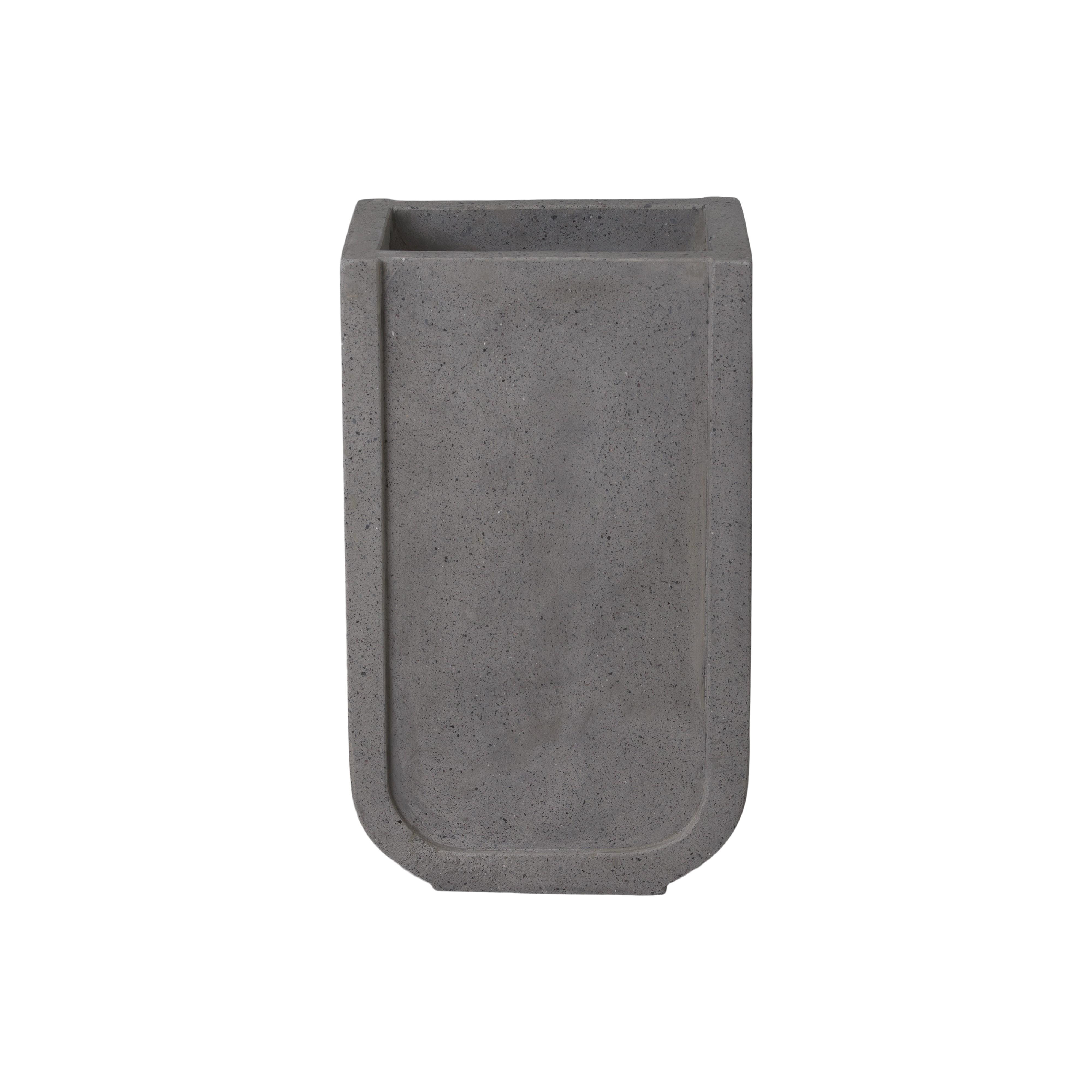 Uri 20 in. Square Gray Terrazzo Planter