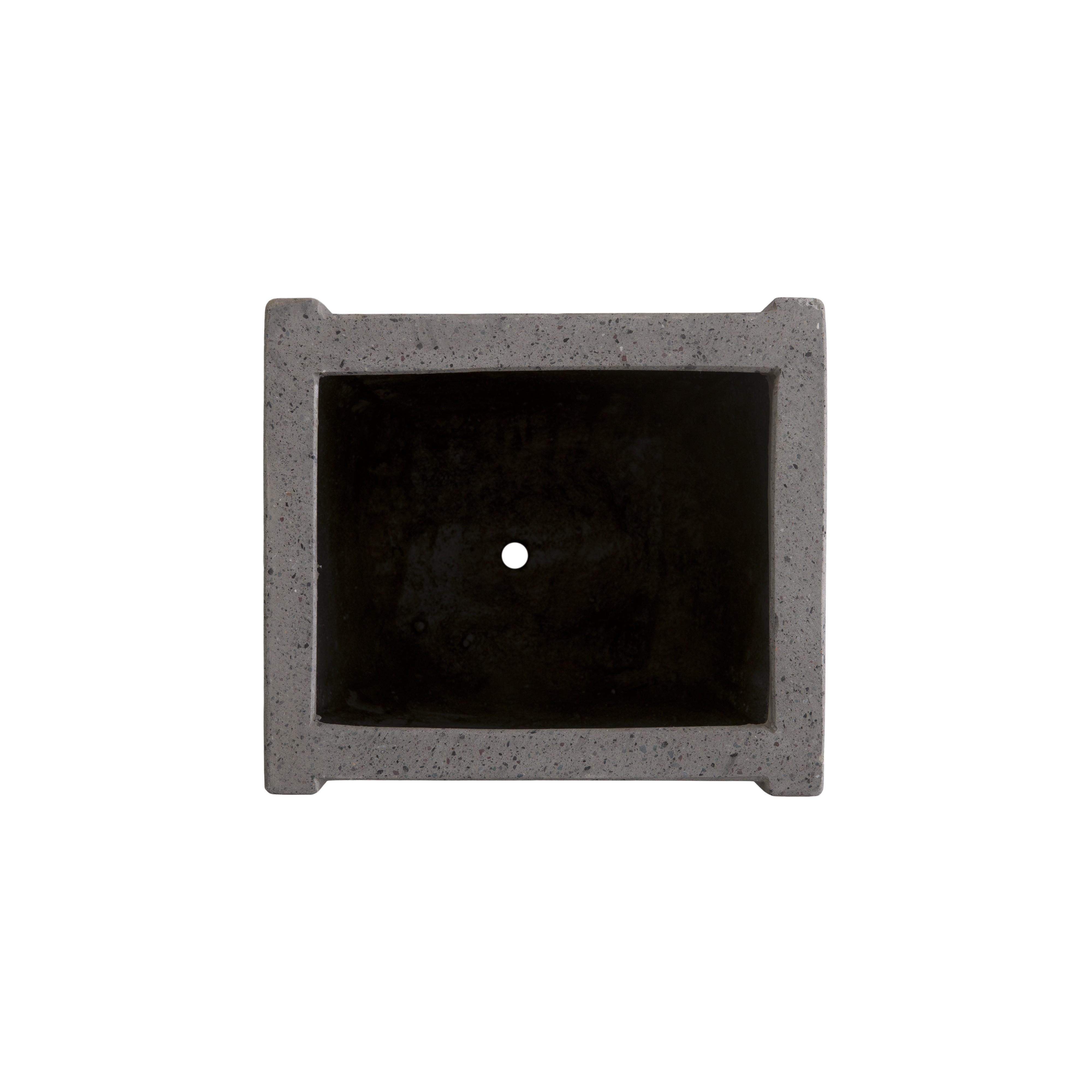 Uri 20 in. Square Gray Terrazzo Planter
