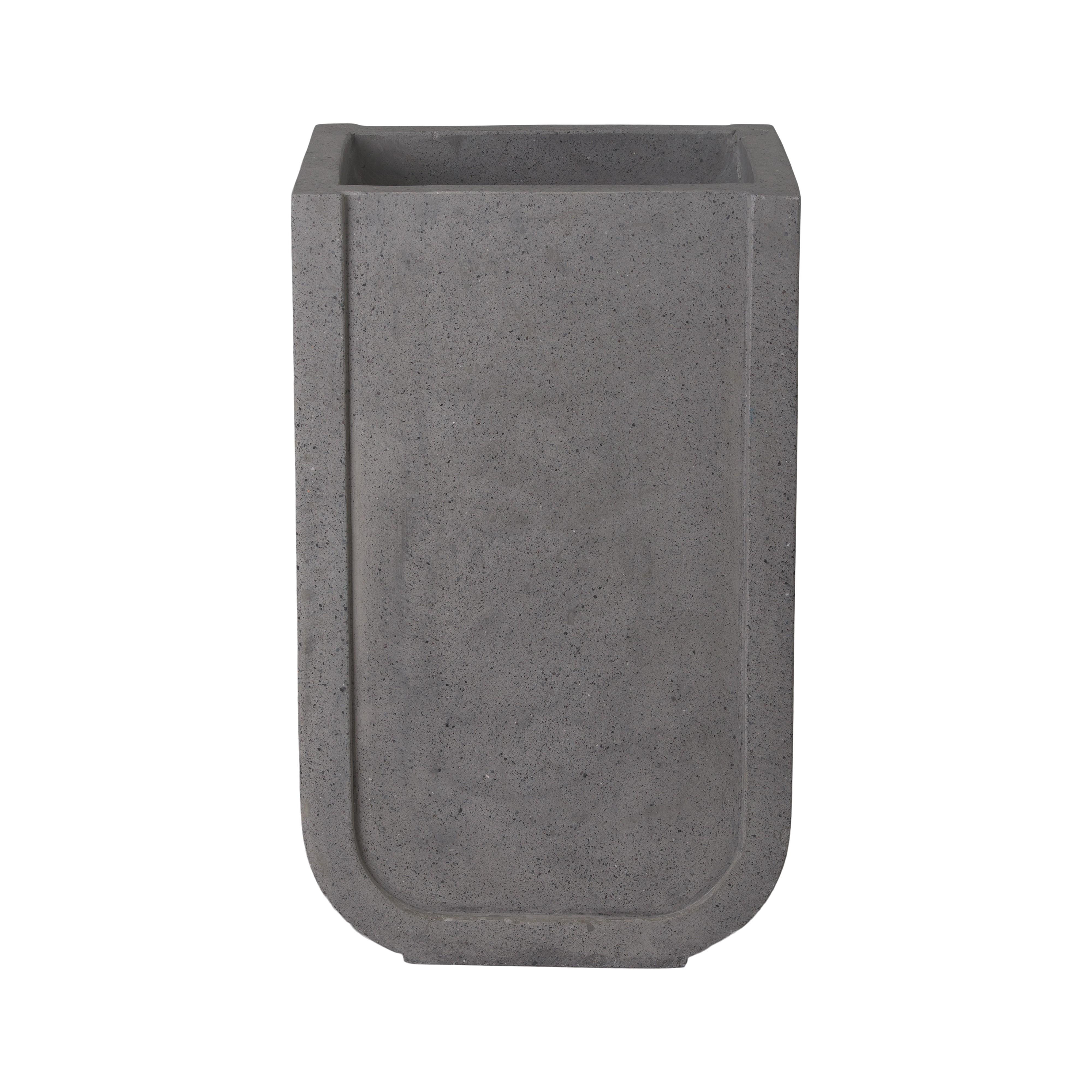 Uri 26 in. Square Gray Terrazzo Planter