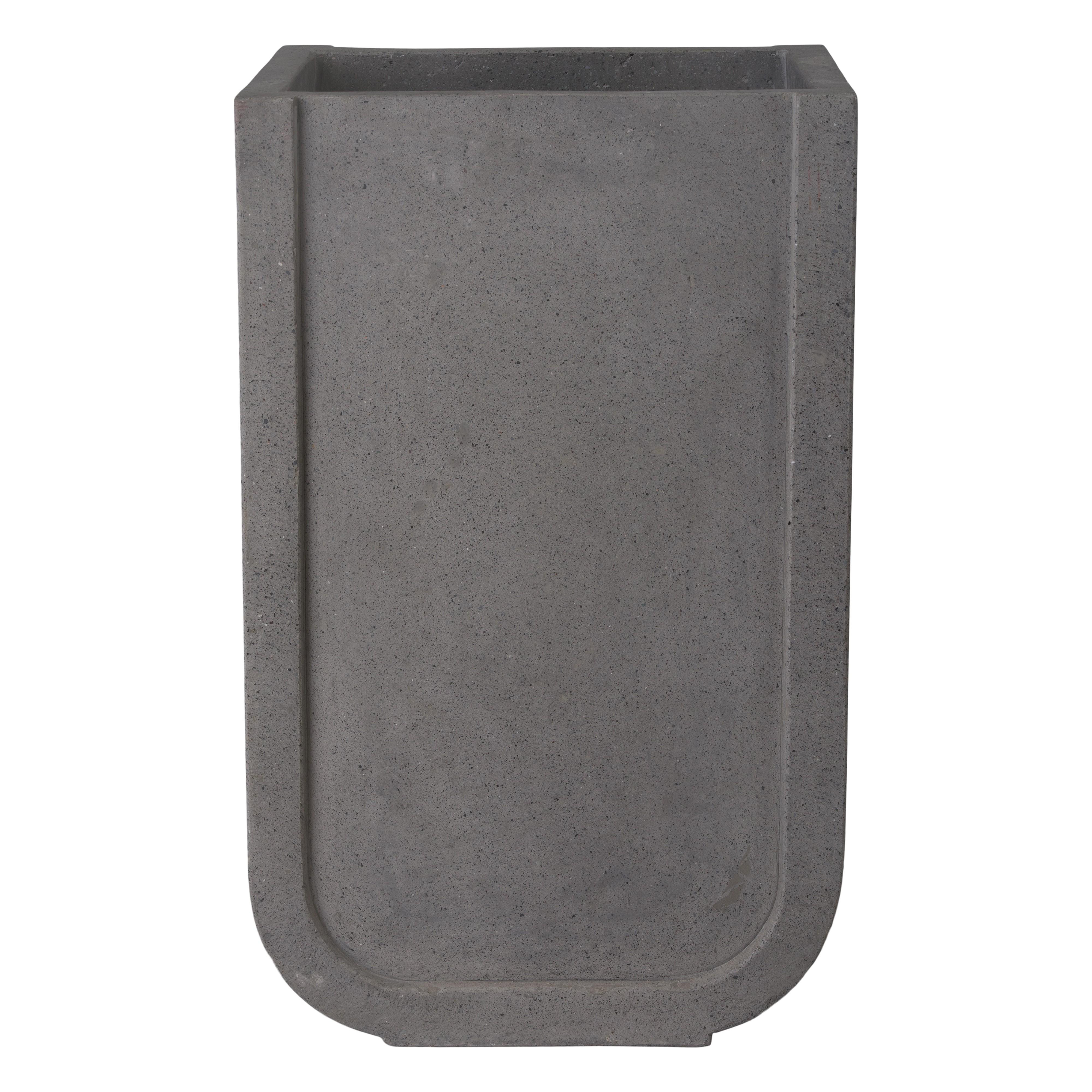 Uri 32 in. Square Gray Terrazzo Planter