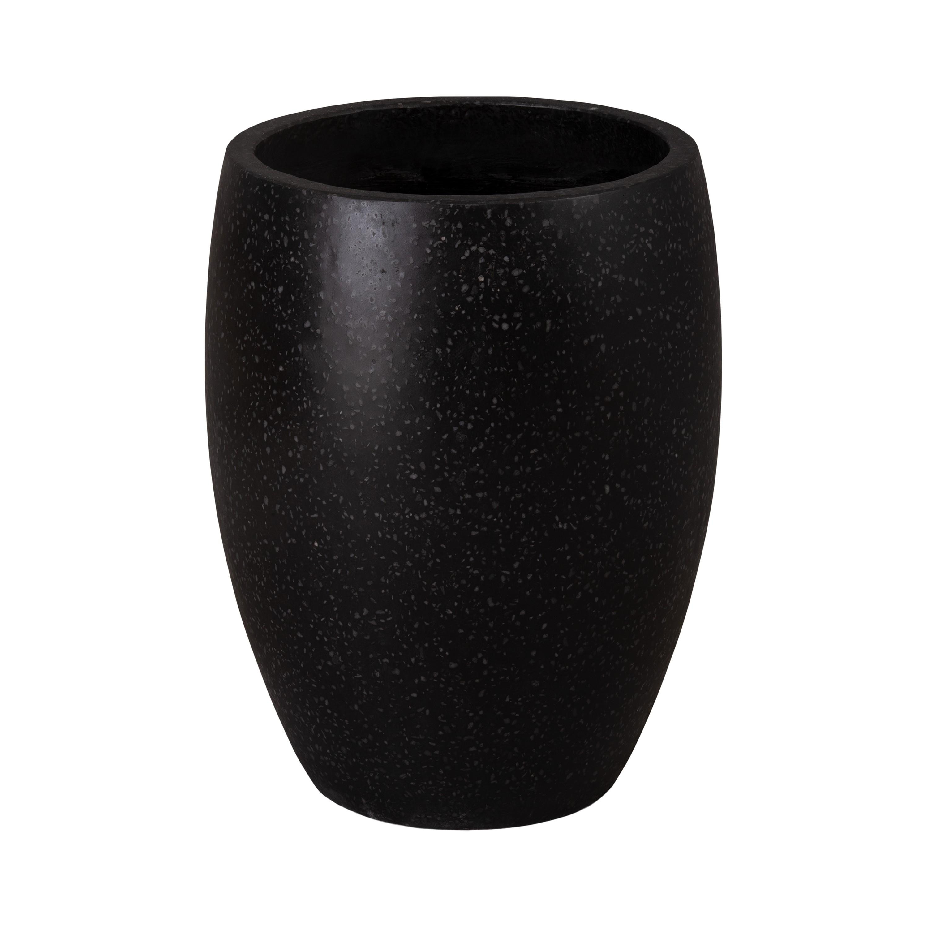 21 in. Round Black Terrazzo Planter