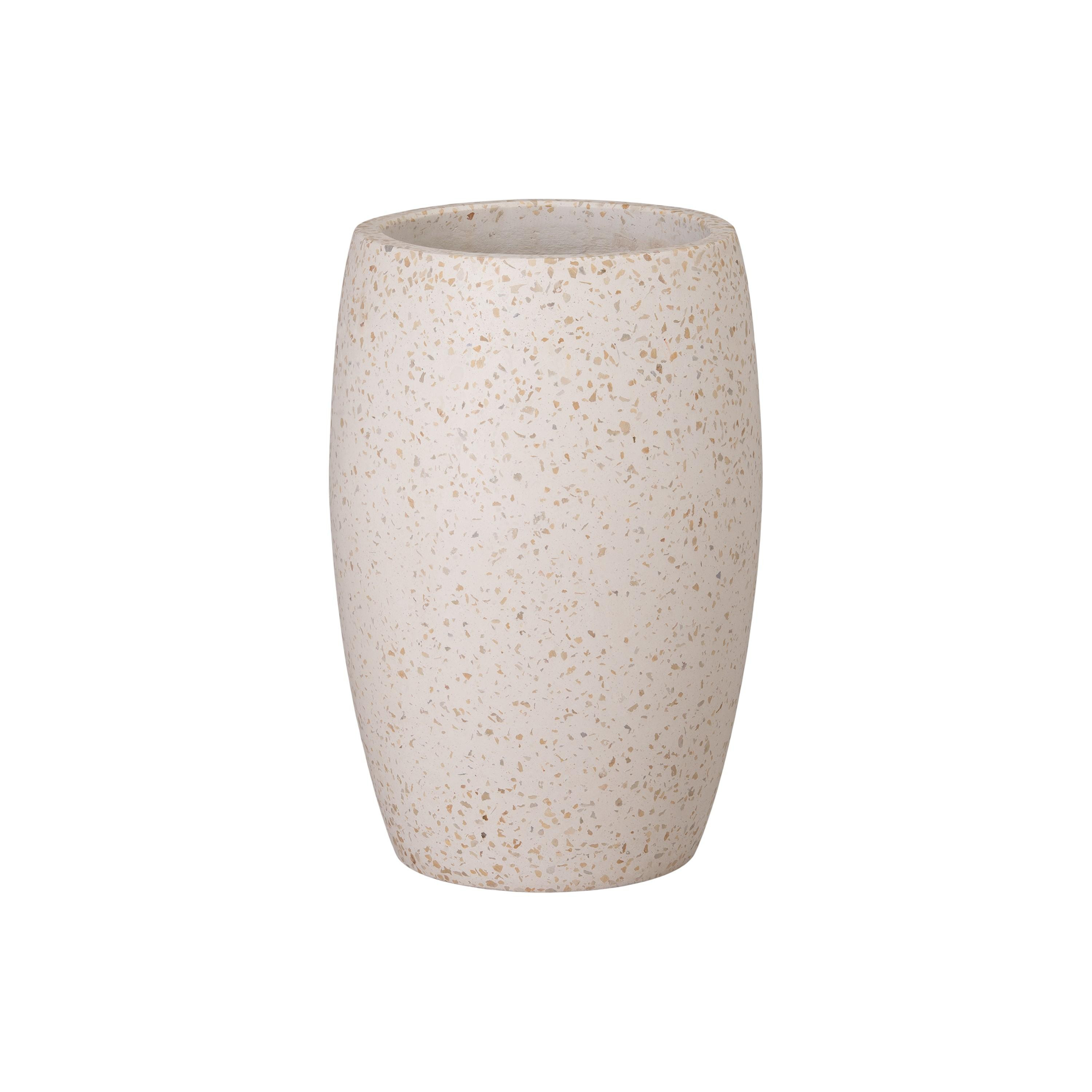 17 in. Round Yellow Terrazzo Planter