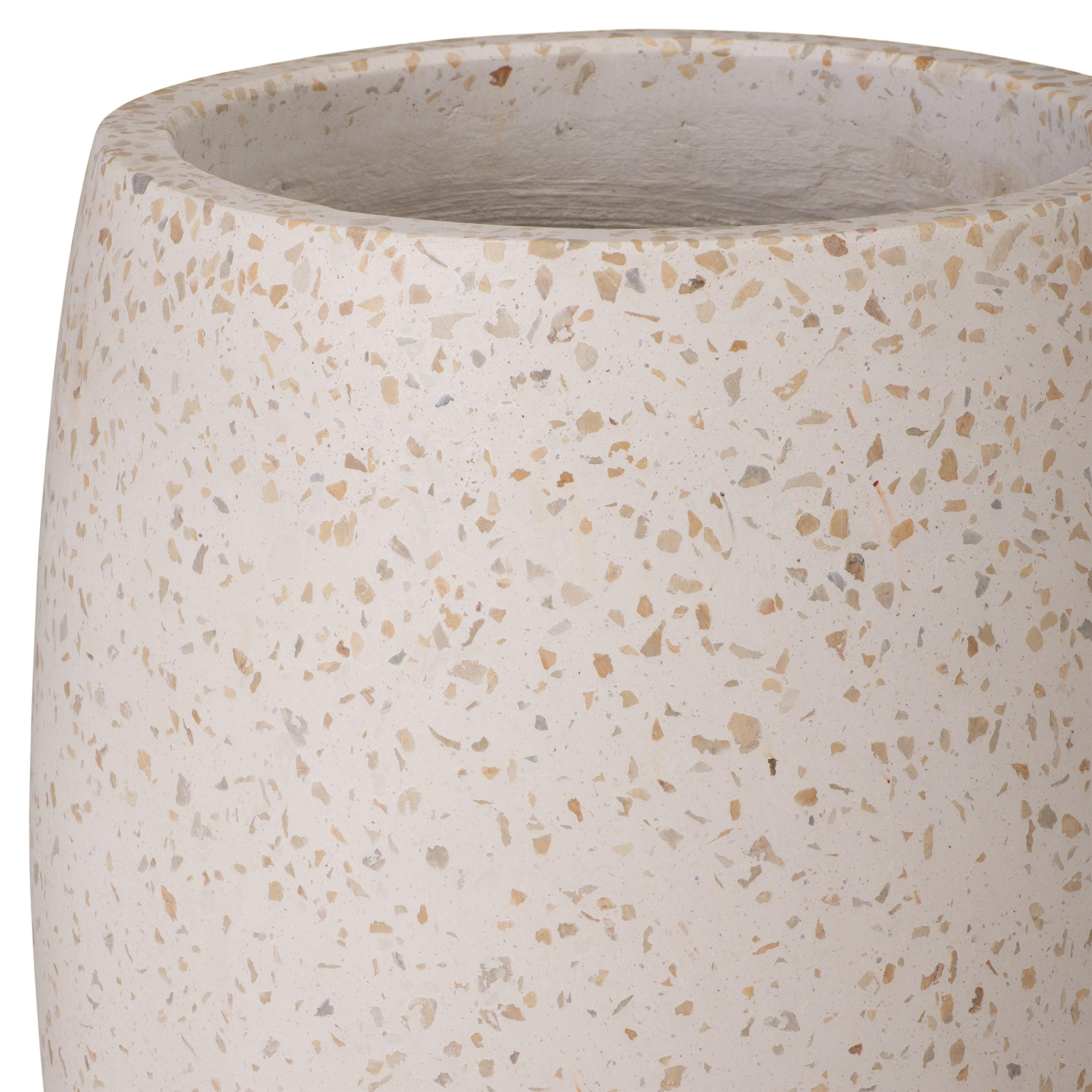 17 in. Round Yellow Terrazzo Planter