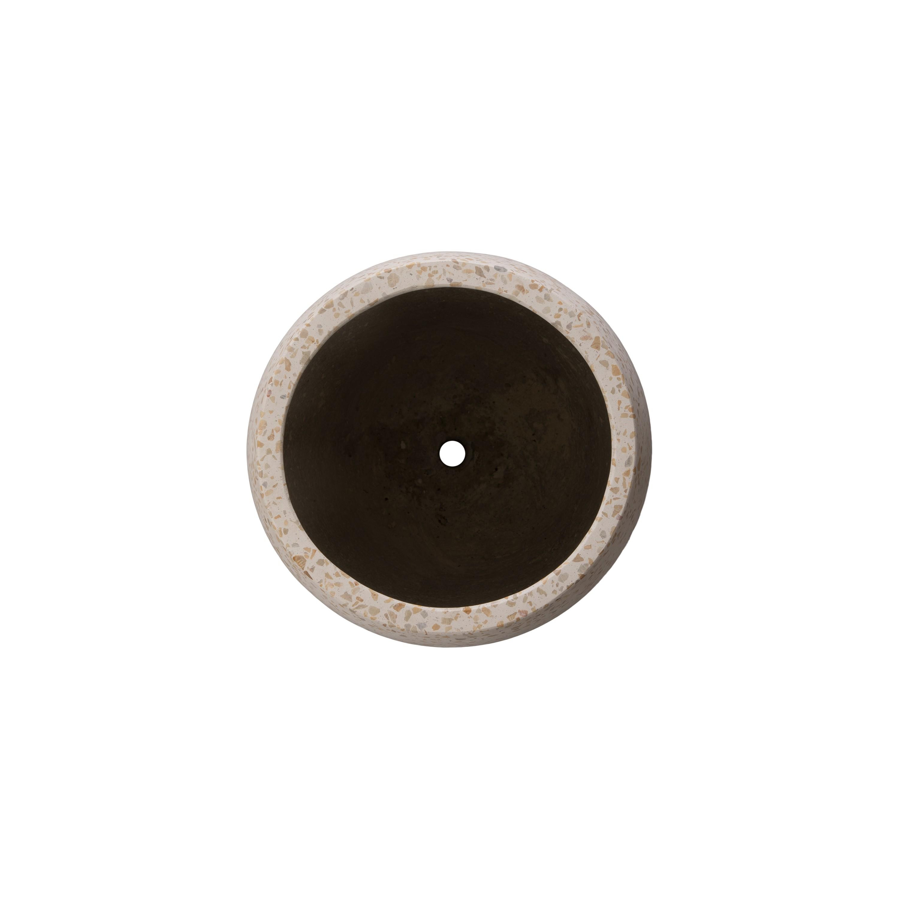 17 in. Round Yellow Terrazzo Planter
