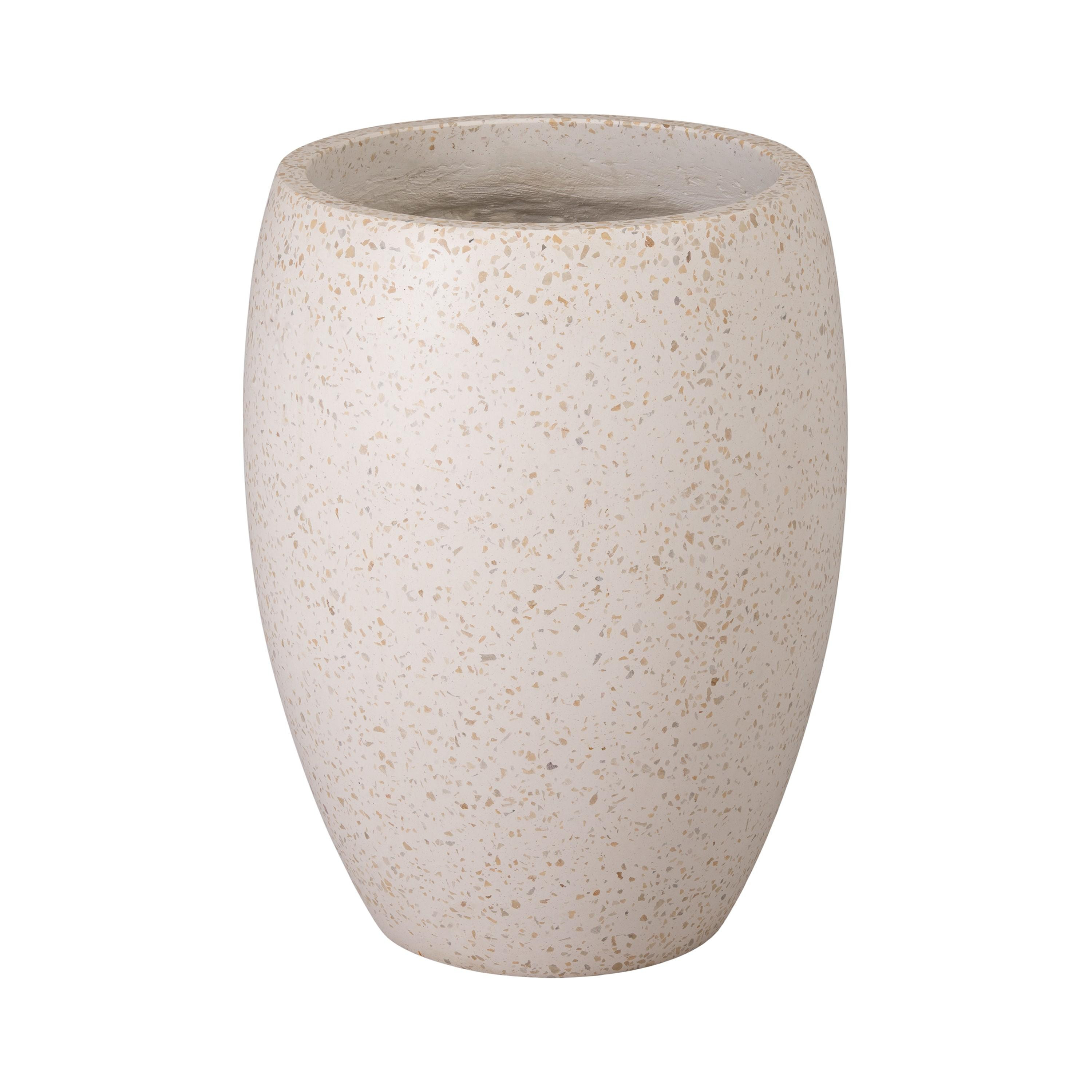 21 in. Round Yellow Terrazzo Planter