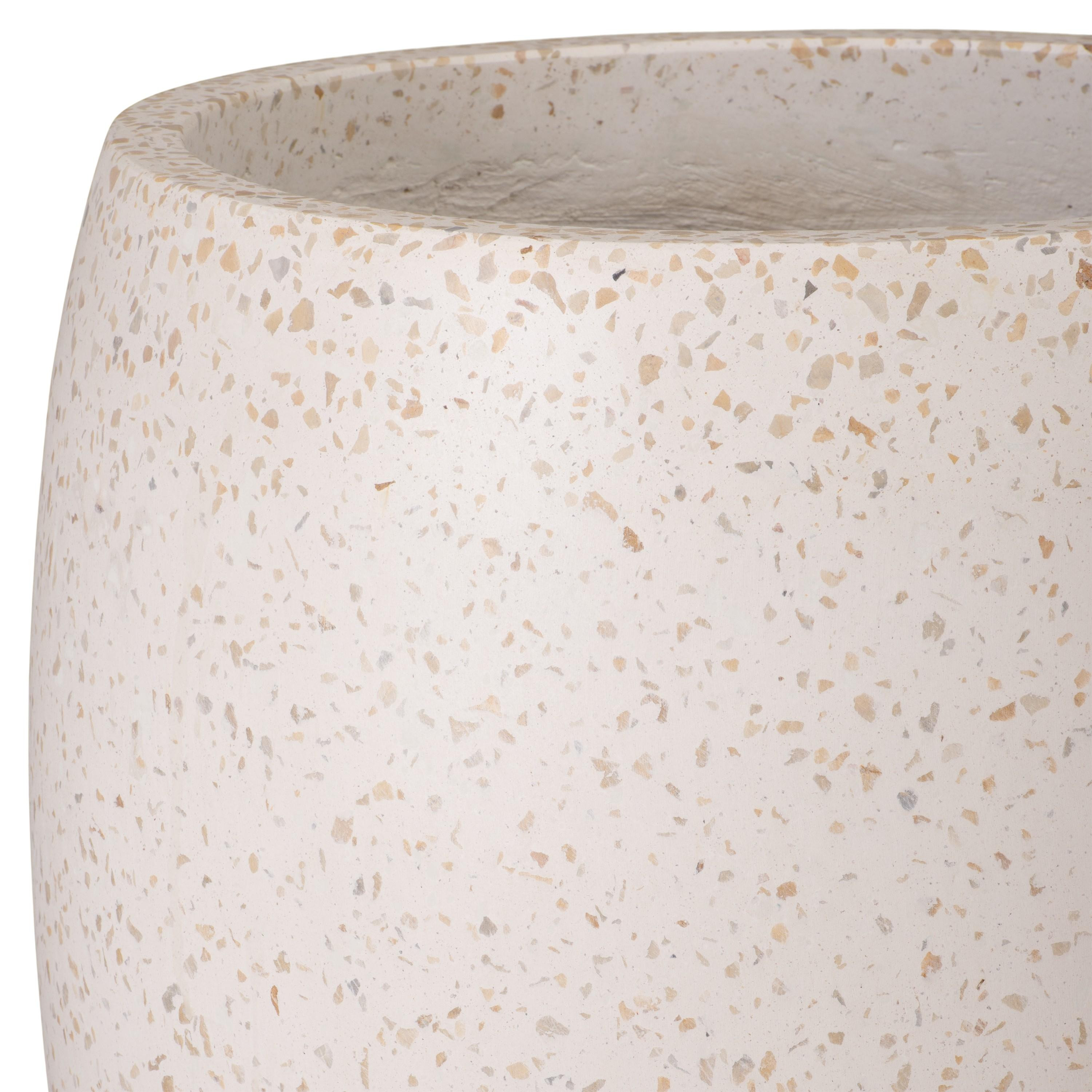 21 in. Round Yellow Terrazzo Planter