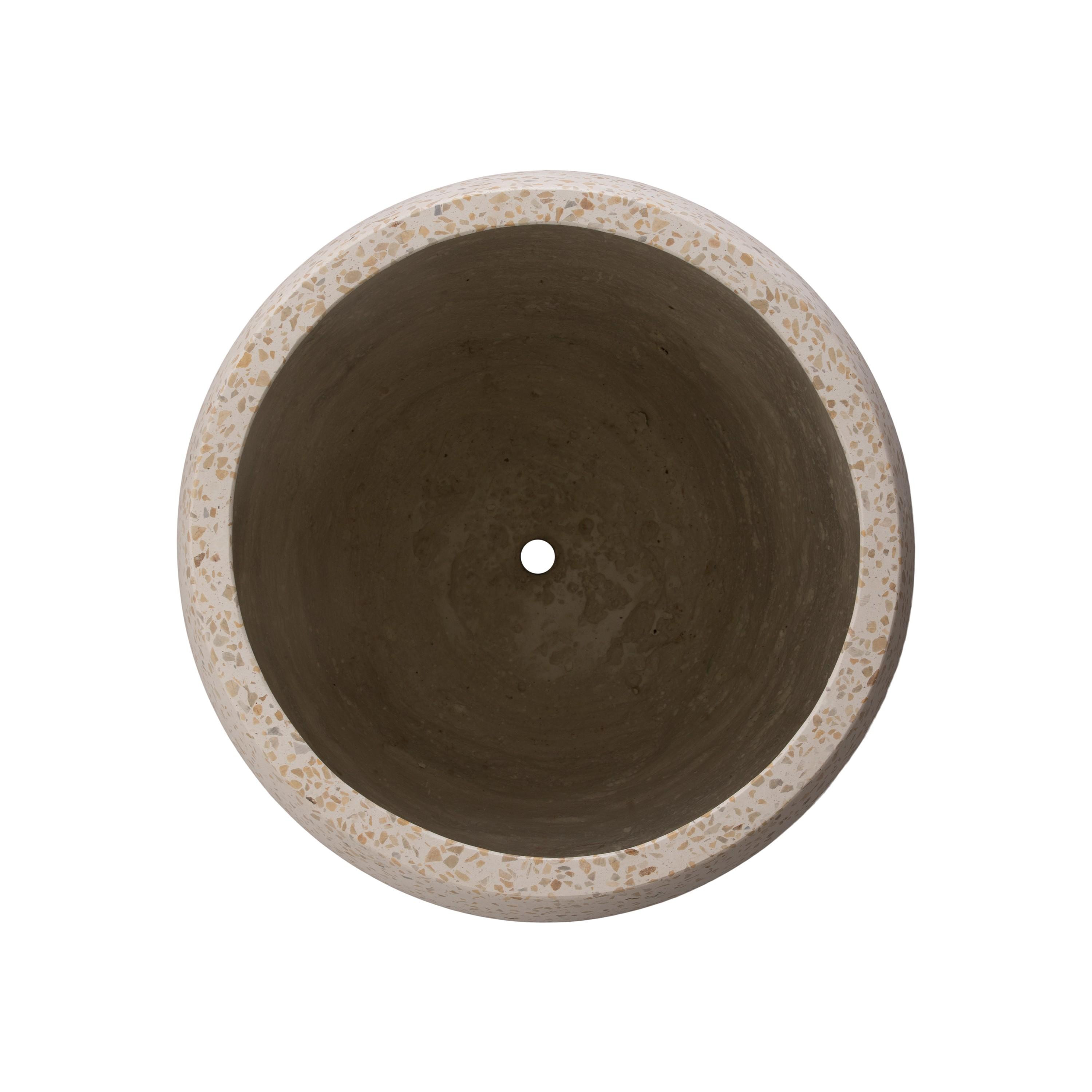 21 in. Round Yellow Terrazzo Planter