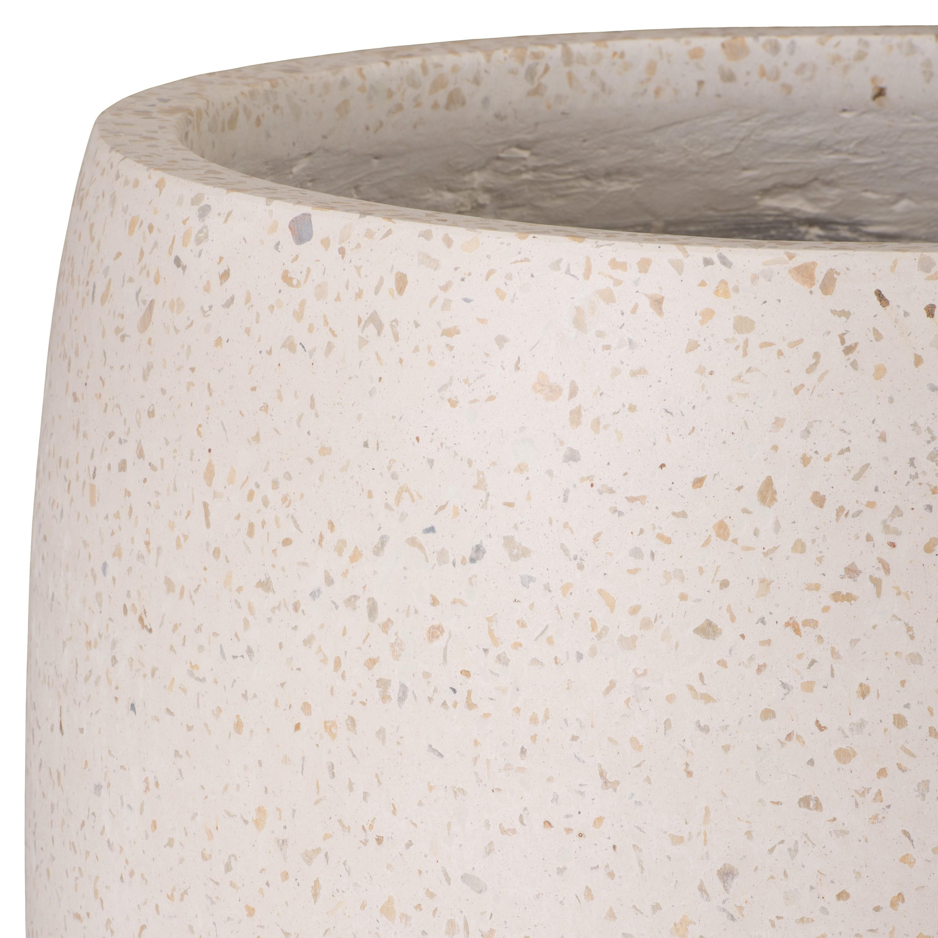 27 in. Round Yellow Terrazzo Planter