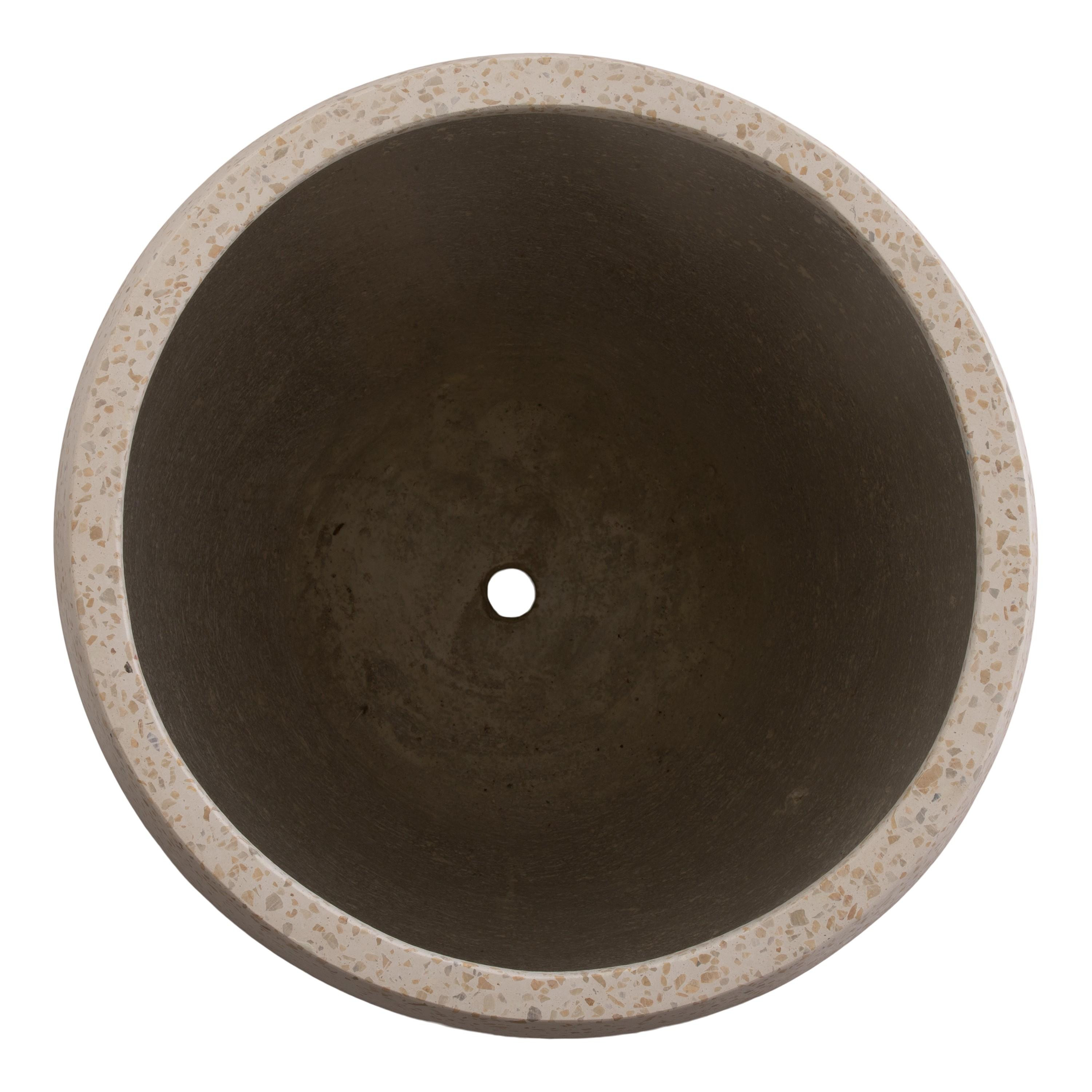 27 in. Round Yellow Terrazzo Planter