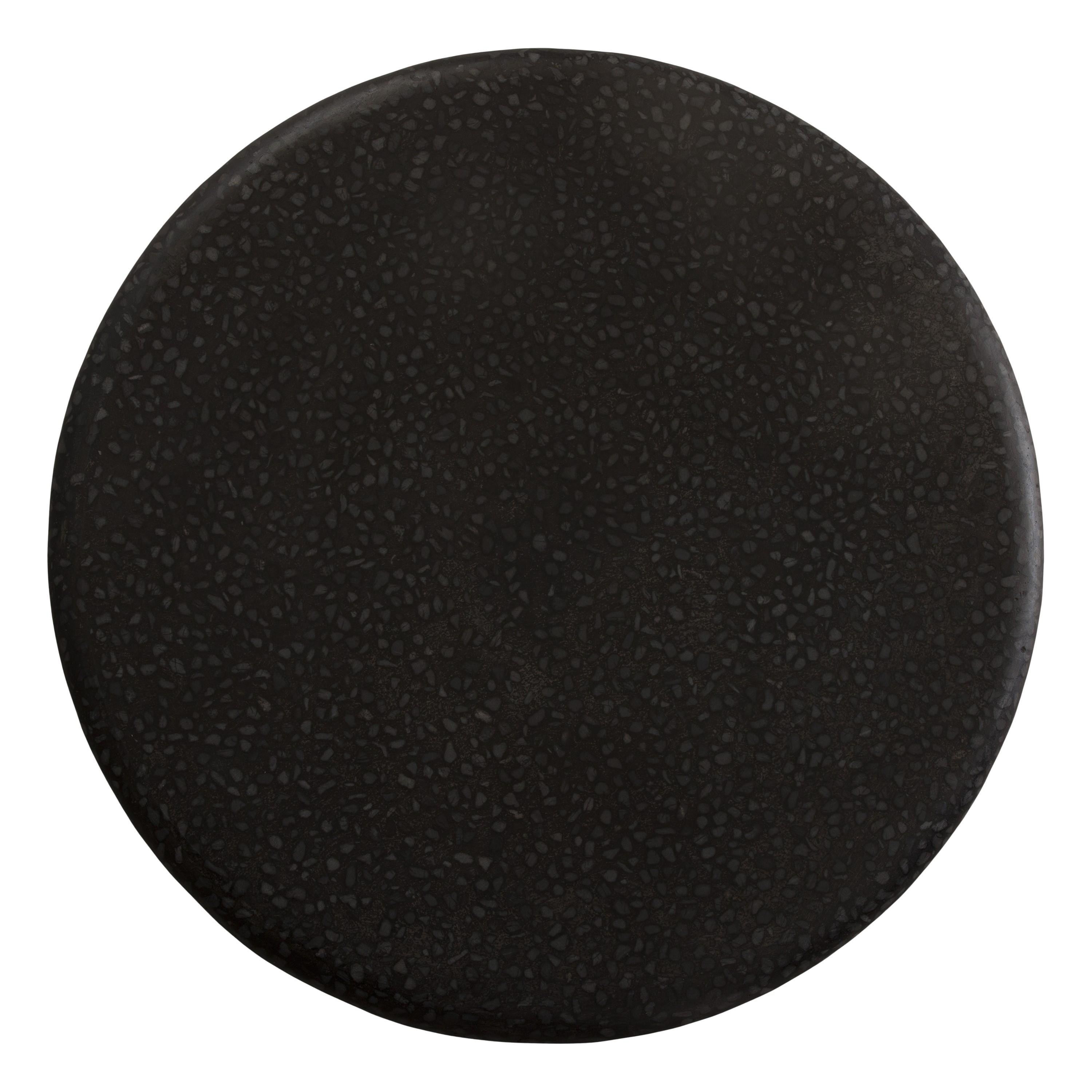 Thin Mushroom 20 in. Black Terrazzo Garden Stool