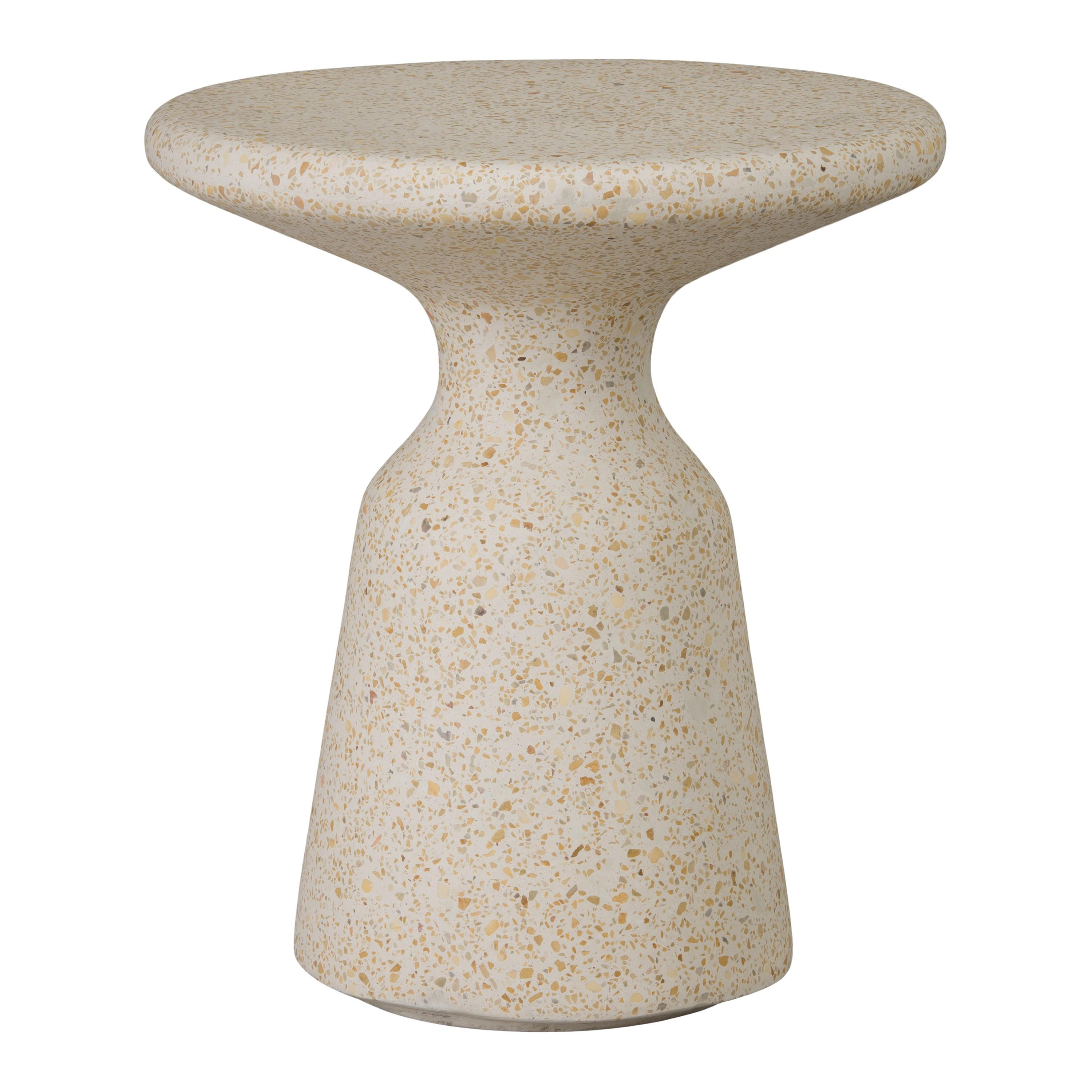 Thin Mushroom 20 in. Yellow Terrazzo Garden Stool