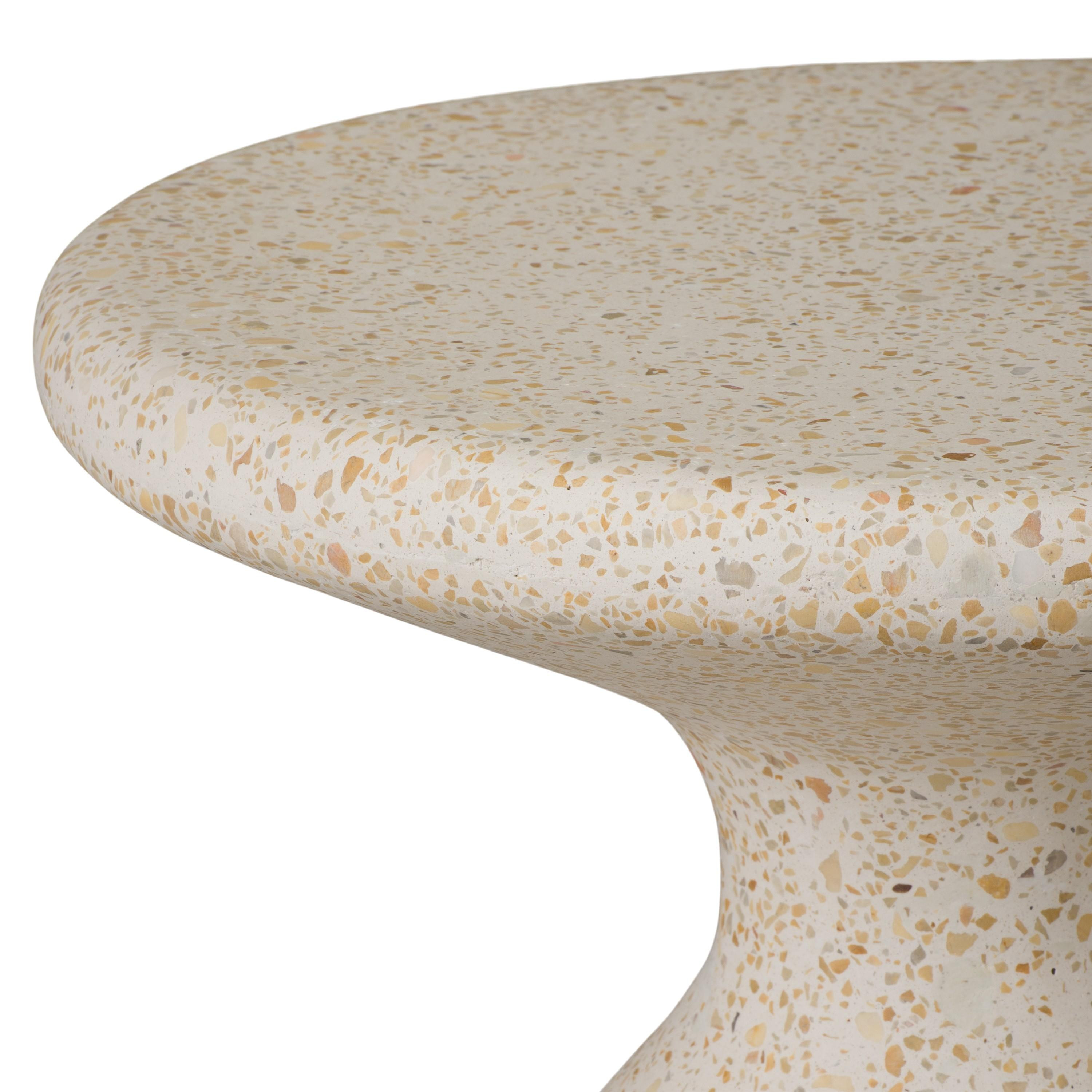 Thin Mushroom 20 in. Yellow Terrazzo Garden Stool