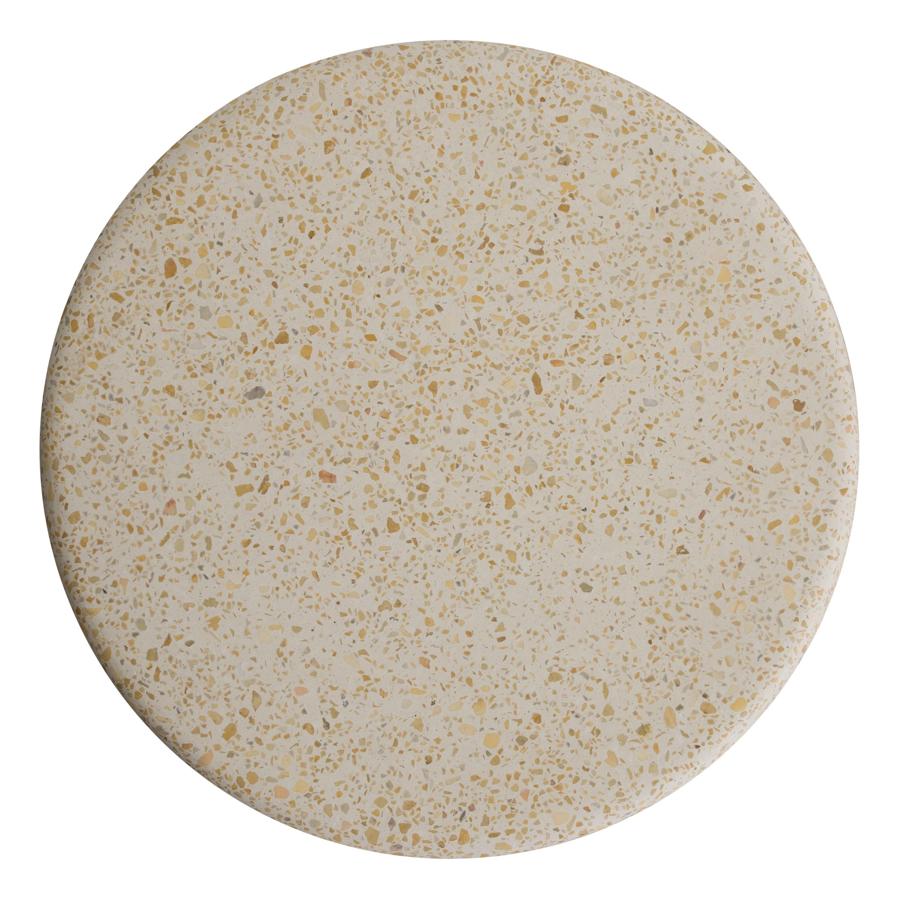 Thin Mushroom 20 in. Yellow Terrazzo Garden Stool