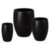 Set of 3 Round Black Terrazzo Planters