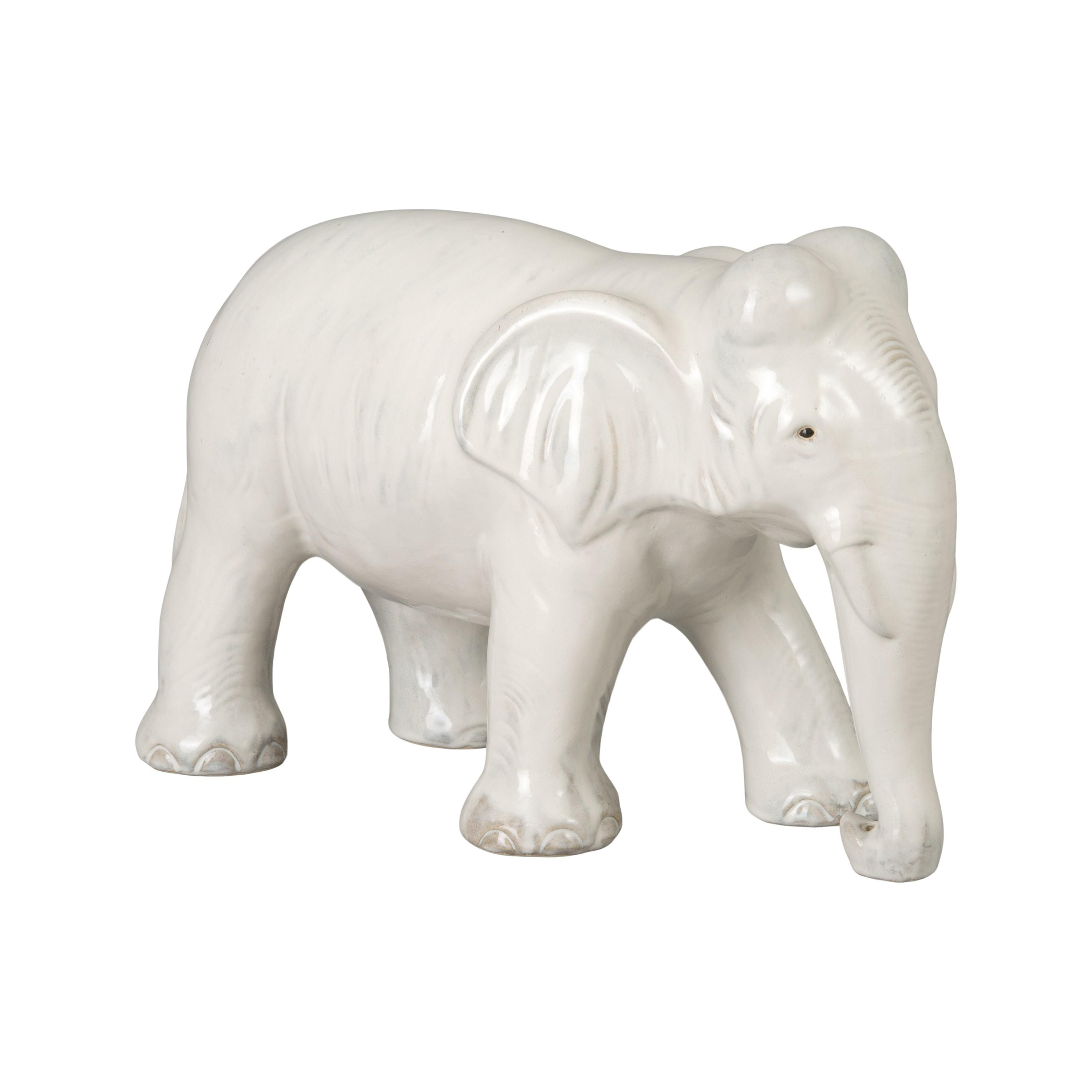 Trunk Down Ceramic Elephant